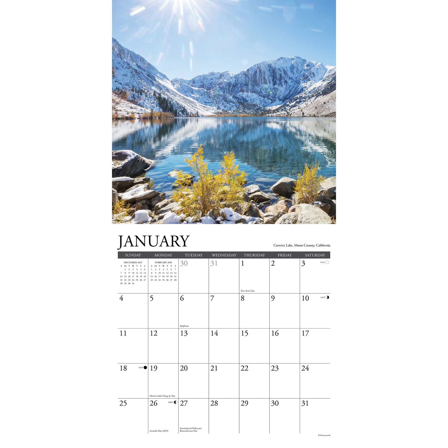 2026 Willow Creek Press Scenic Monthly Wall Calendar, 12in x 12in, High Sierra, January To December, 55830 - Image 3