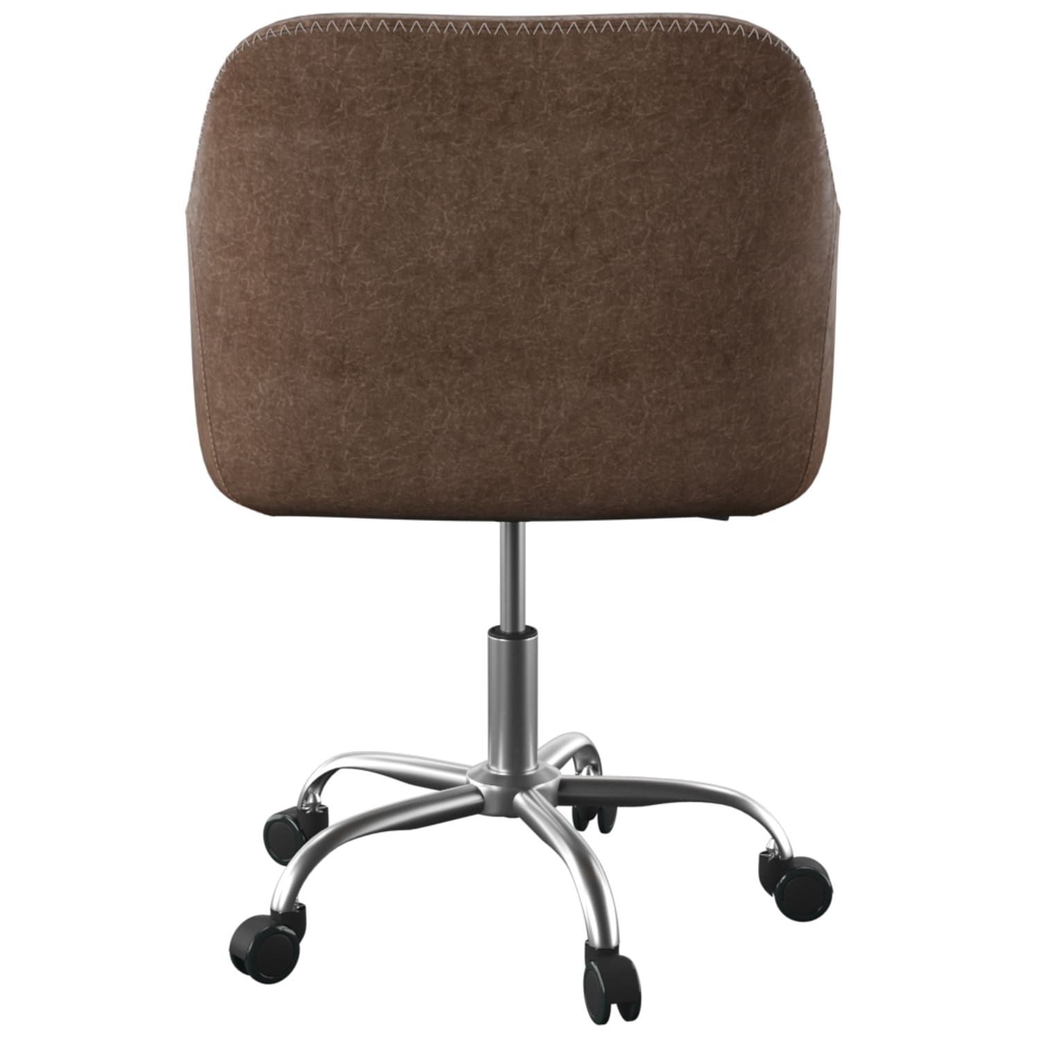 Linon Home Decor Products Ryker Fabric Mid-Back Home Office Chair, Rustic Brown/Silver - Image 4