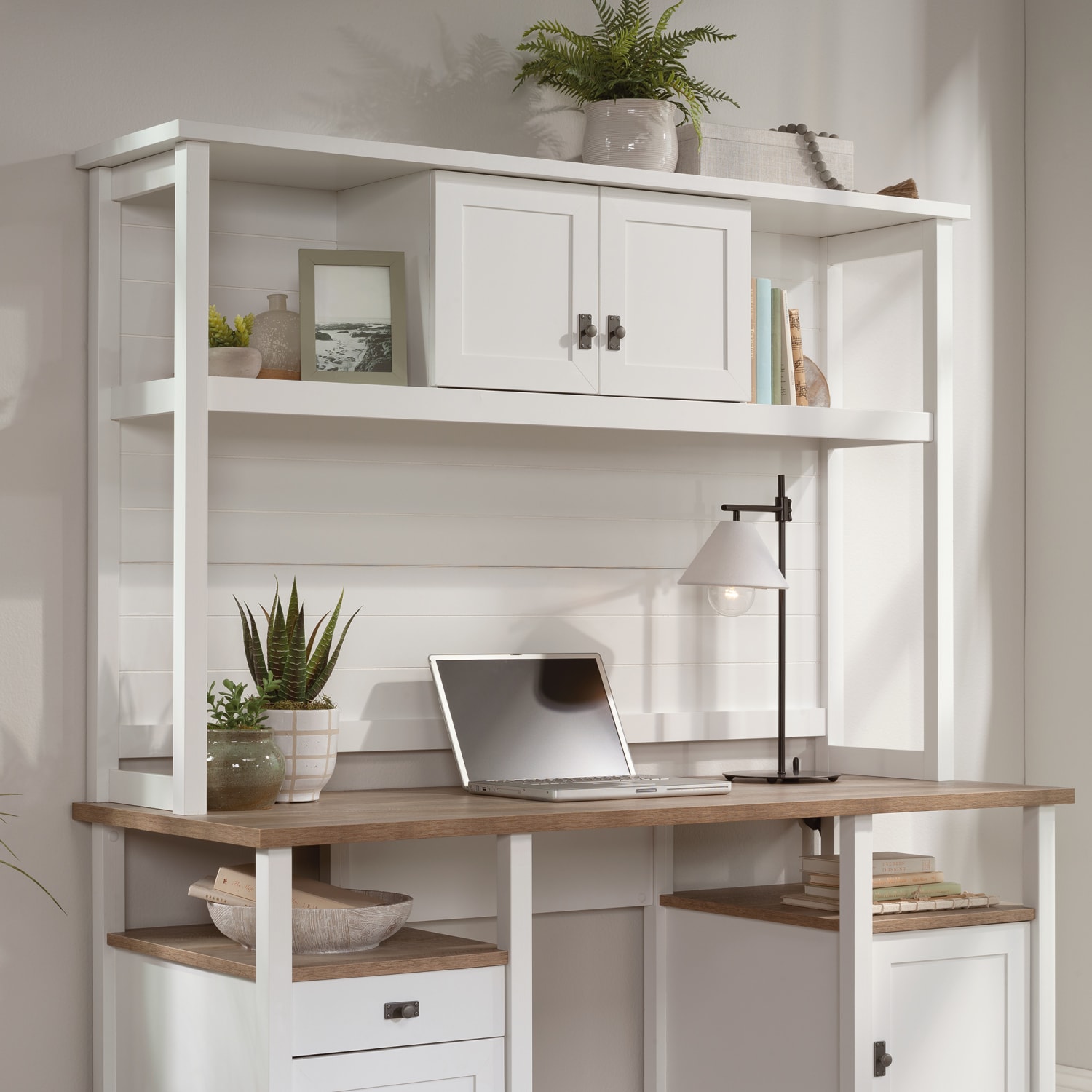 Sauder Cottage Road 60inW Hutch Organizer With Doors, White - Image 4