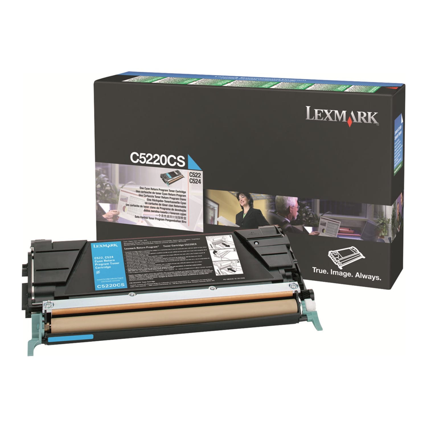 Lexmark C5220CS Cyan Return Program Toner Cartridge - Image 3