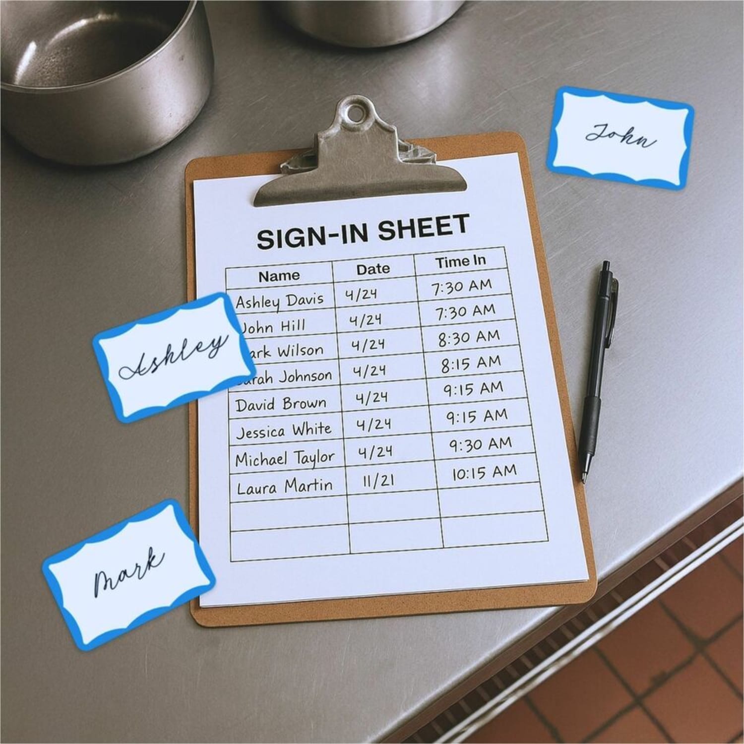 C-Line Pressure-Sensitive Badges, 3-1/2in x 2-1/4in, Blue, Box of 100 - Image 5