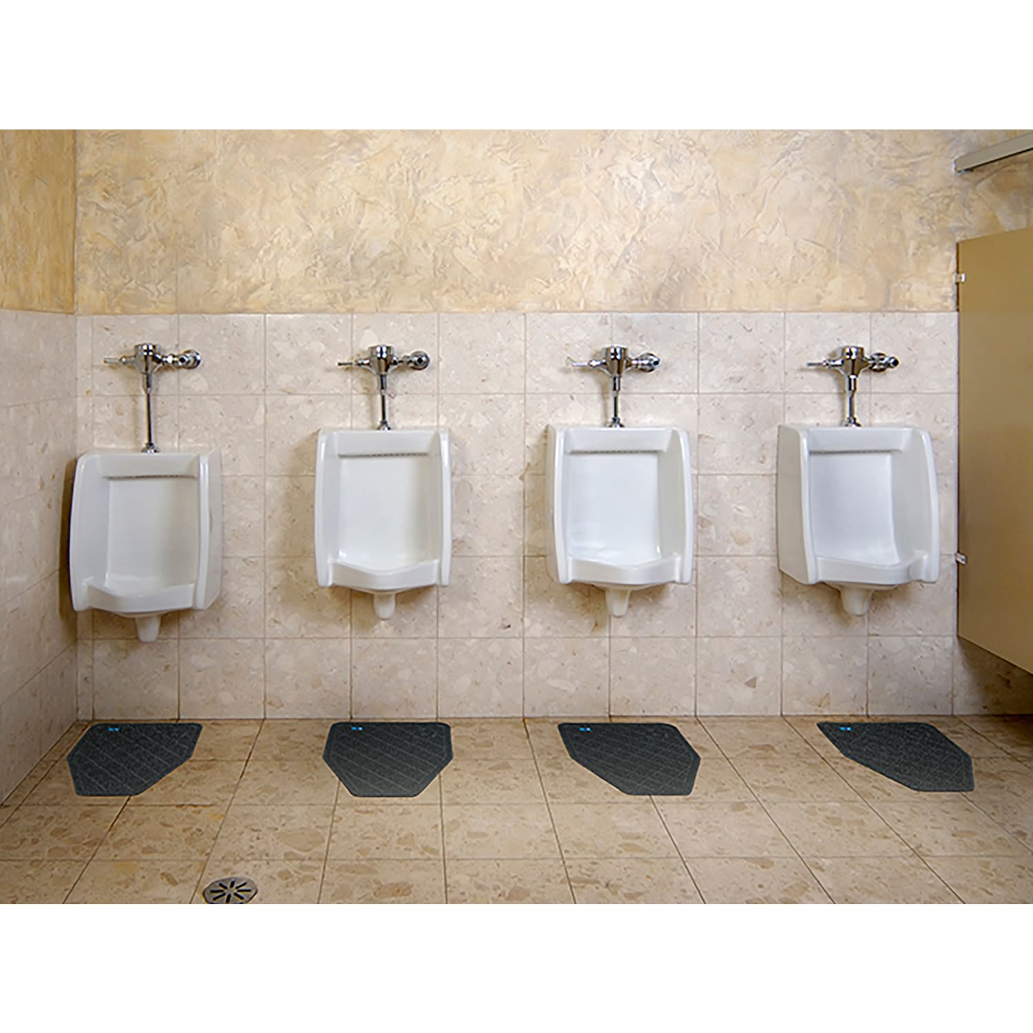 M+A Matting CleanShield Urinal Mats, 17 1/4in x 20 1/2in, Charcoal, Pack Of 6 - Image 4