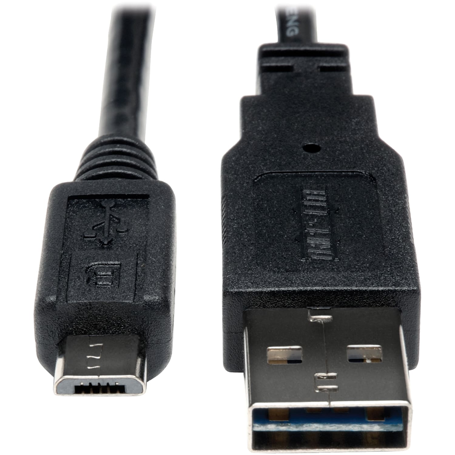 Eaton Tripp Lite Series Universal Reversible USB 2.0 Cable (Reversible A to 5Pin Micro B M/M), 3 ft. (0.91 m) - USB cable - Micro-USB Type B (M) to USB (M) - USB 2.0 - 3 ft - black - Image 3