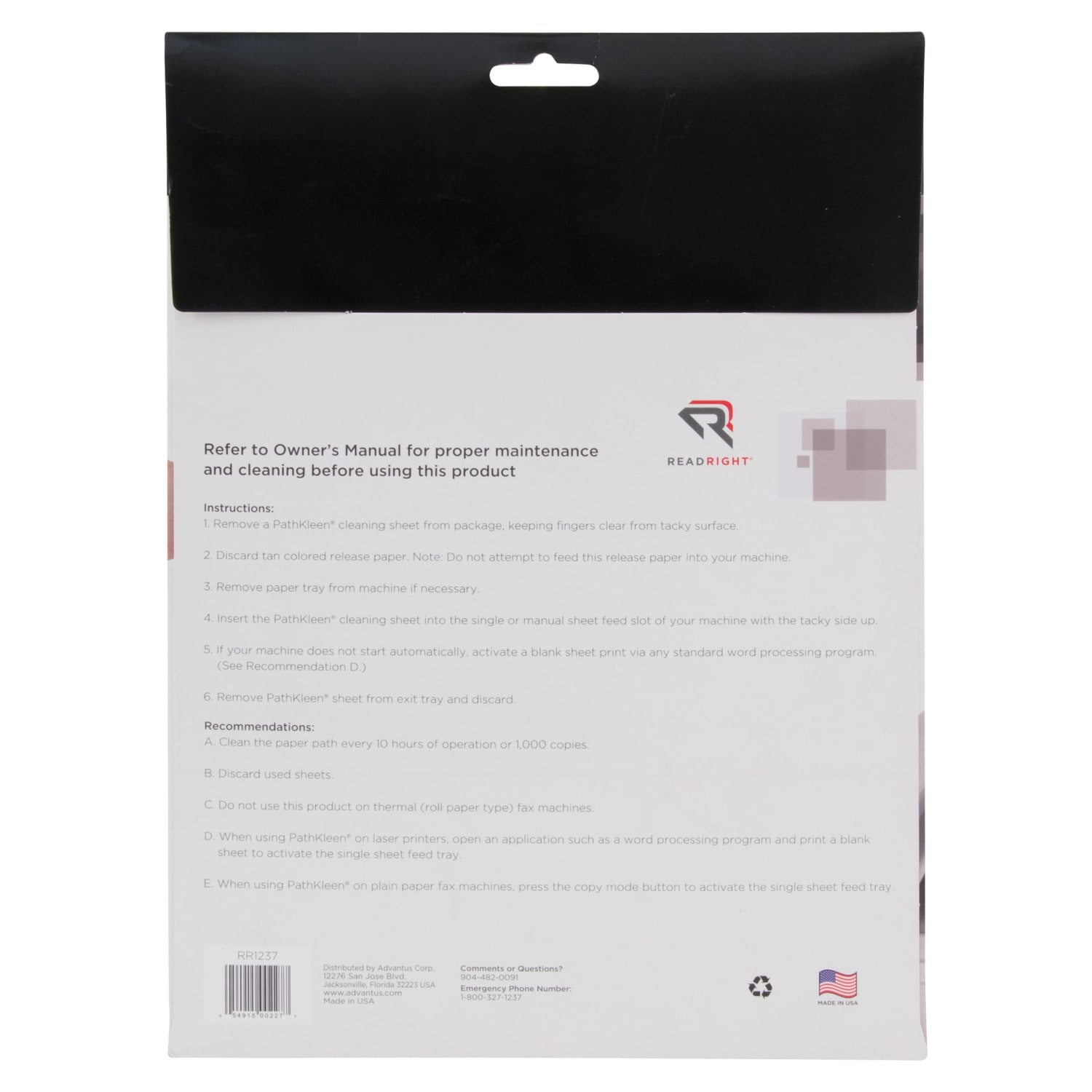 Advantus Pathkleen Laser Printer Cleaning Sheets, Pack Of 10 - Image 3