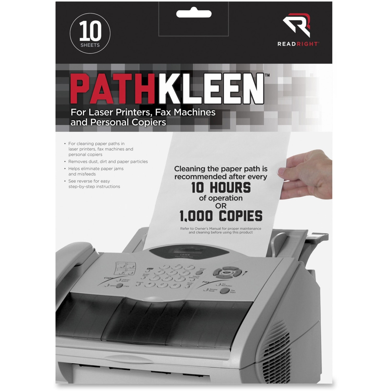 Advantus Pathkleen Laser Printer Cleaning Sheets, Pack Of 10 - Image 4