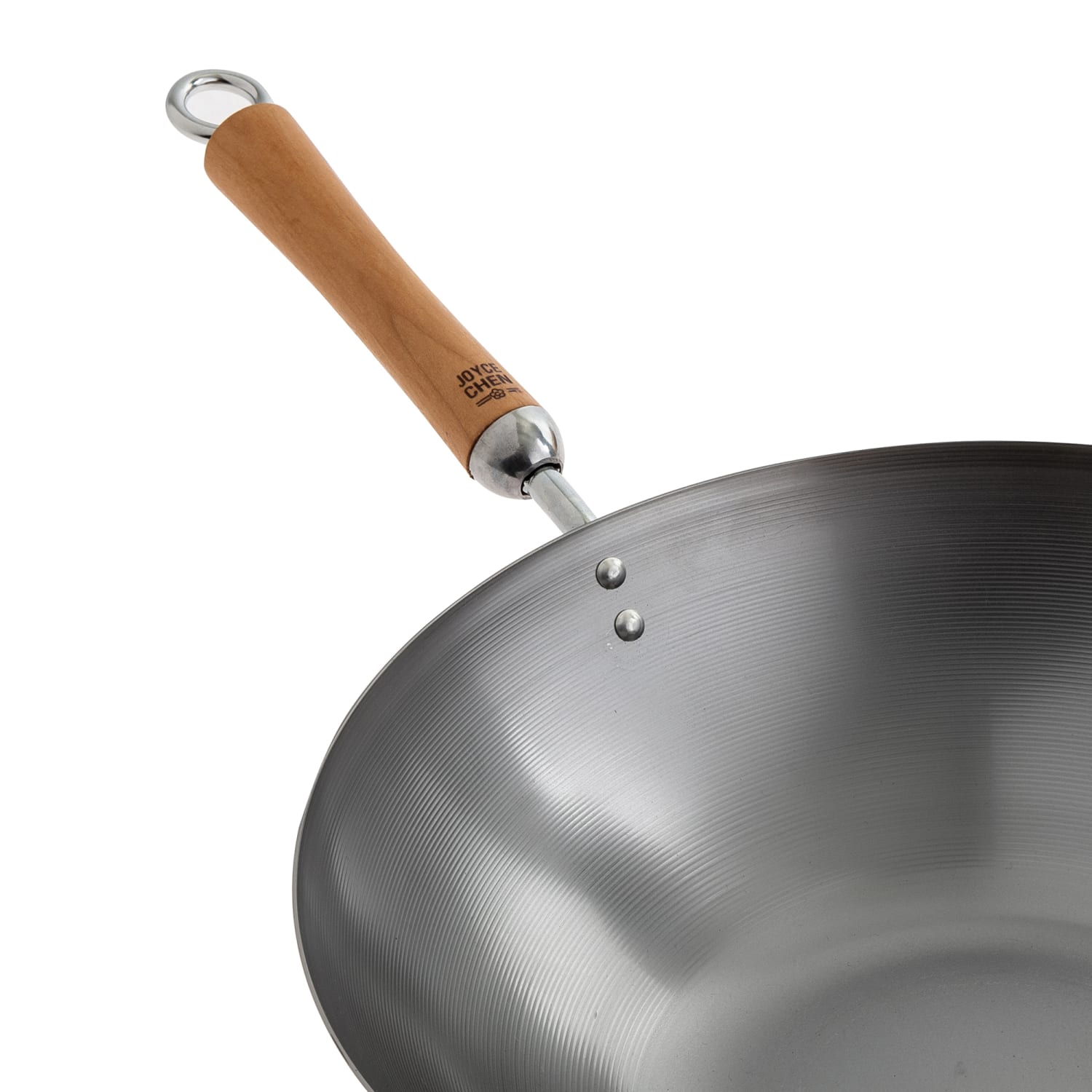 Joyce Chen Classic Series Carbon Steel Wok With Birch Handles, 14in, Silver - Image 3