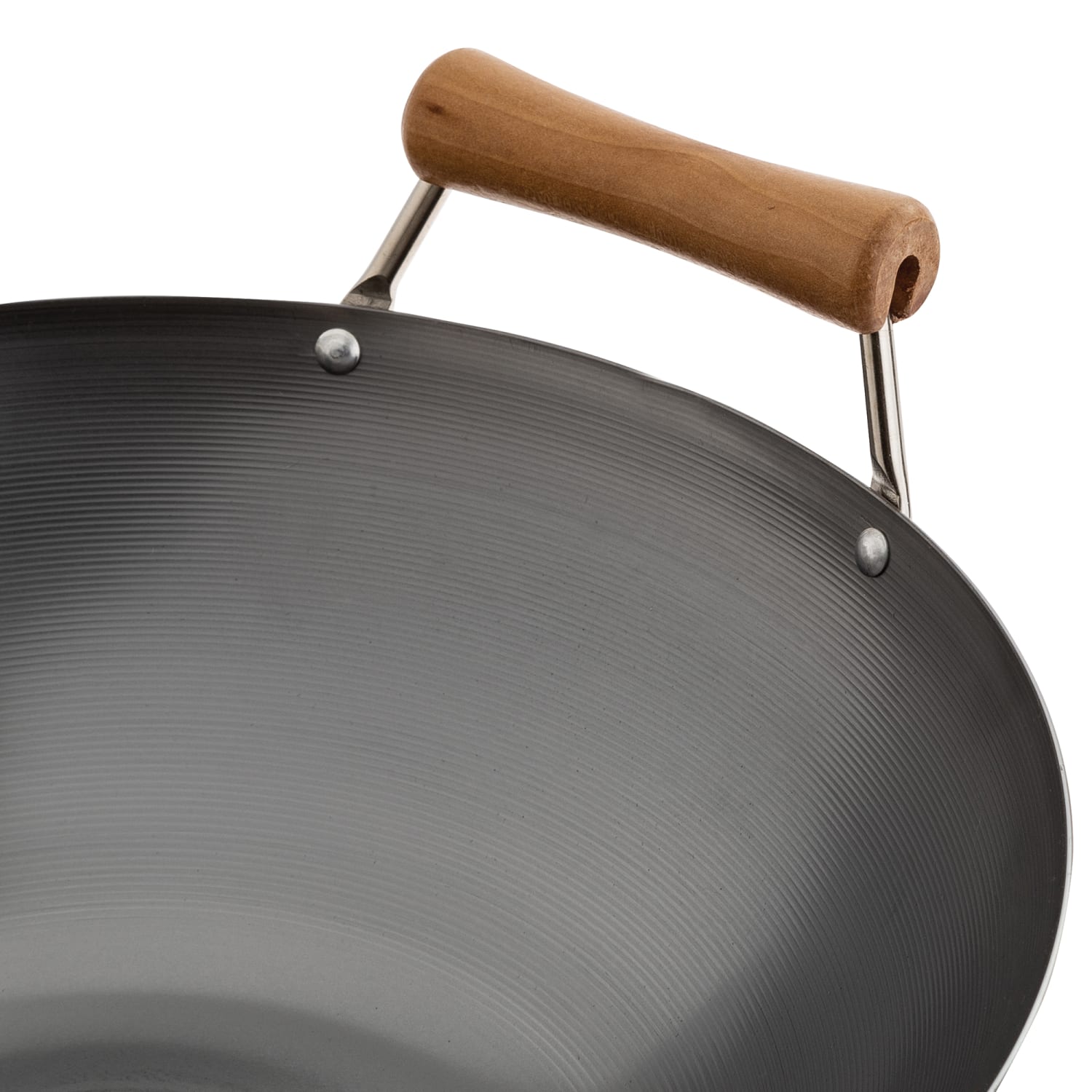 Joyce Chen Classic Series Carbon Steel Wok With Birch Handles, 14in, Silver - Image 4