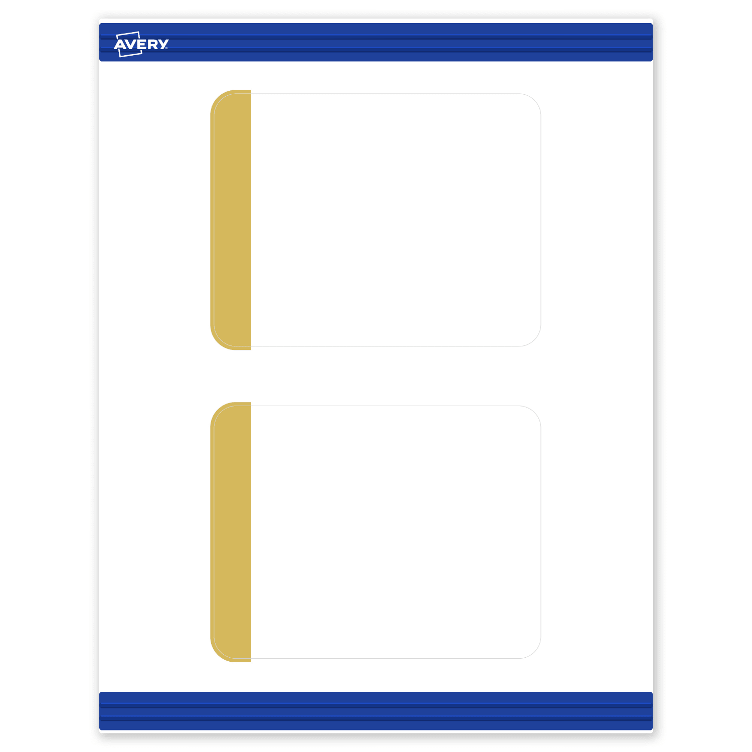 Avery Printable Postcards With Sure Feed Technology, 4.25in x 5-1/2in, Matte White With Preprinted Gold-Dipped Edge, Pack Of 20 - Image 3