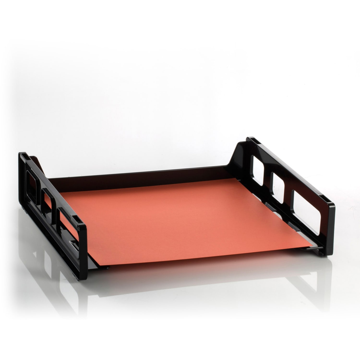 Officemate Recycled Side Load Letter Tray - 1 Compartment(s) - 1 Tier(s) - 2.8inx13.2inx 9in Depth - Stackable, Durable, Handle, Sturdy - 26052 - Image 6