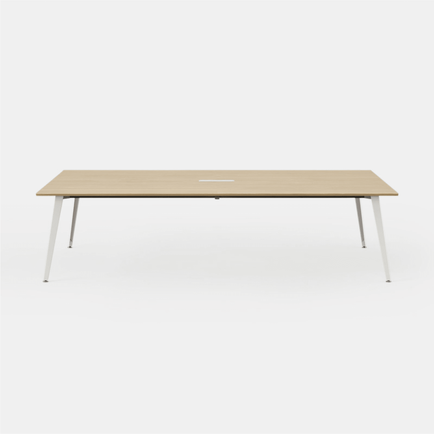 Branch Furniture Rectangle Conference Table, 30inH x 96inW x 48inD, Woodgrain Top/White Base - Image 4