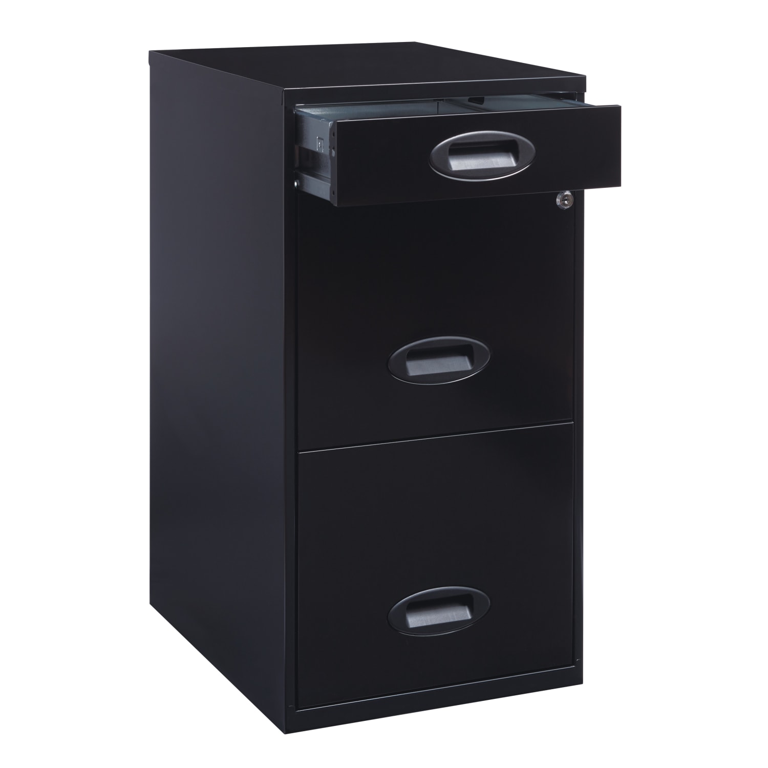 Realspace 18inD SOHO 3-Drawer Organizer Vertical Letter-Size File Cabinet, Black - Image 4