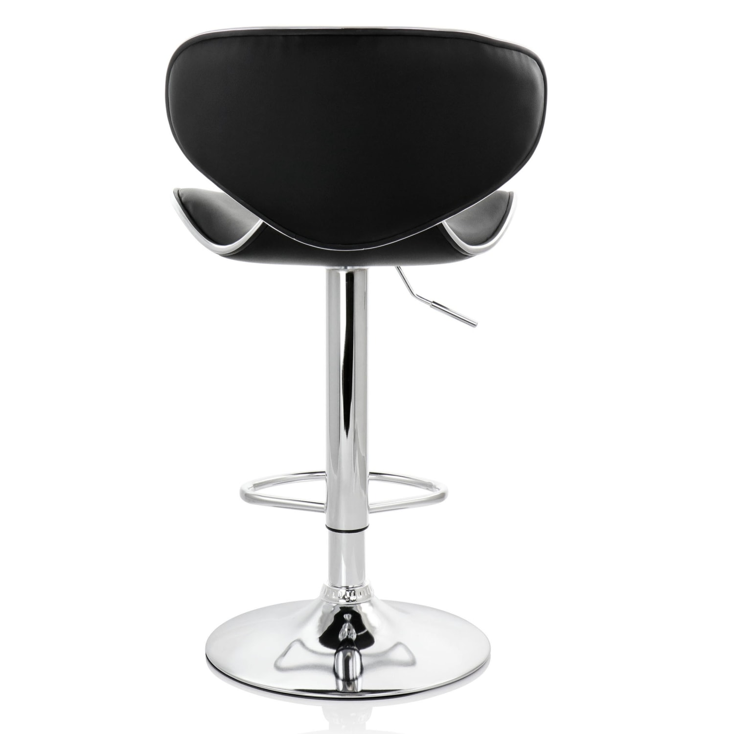 Elama Slim Faux Leather Adjustable Bar Stools, Black/Chrome, Set Of 2 Stools - Image 5