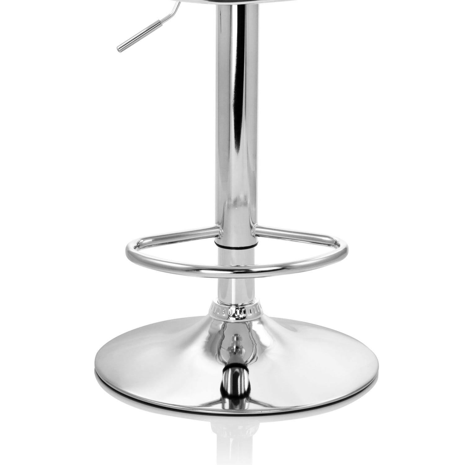 Elama Slim Faux Leather Adjustable Bar Stools, Black/Chrome, Set Of 2 Stools - Image 9