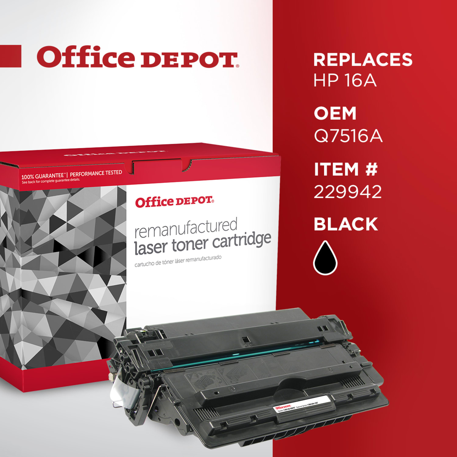 Office Depot Remanufactured Black Toner Cartridge Replacement For HP 16A - Image 6