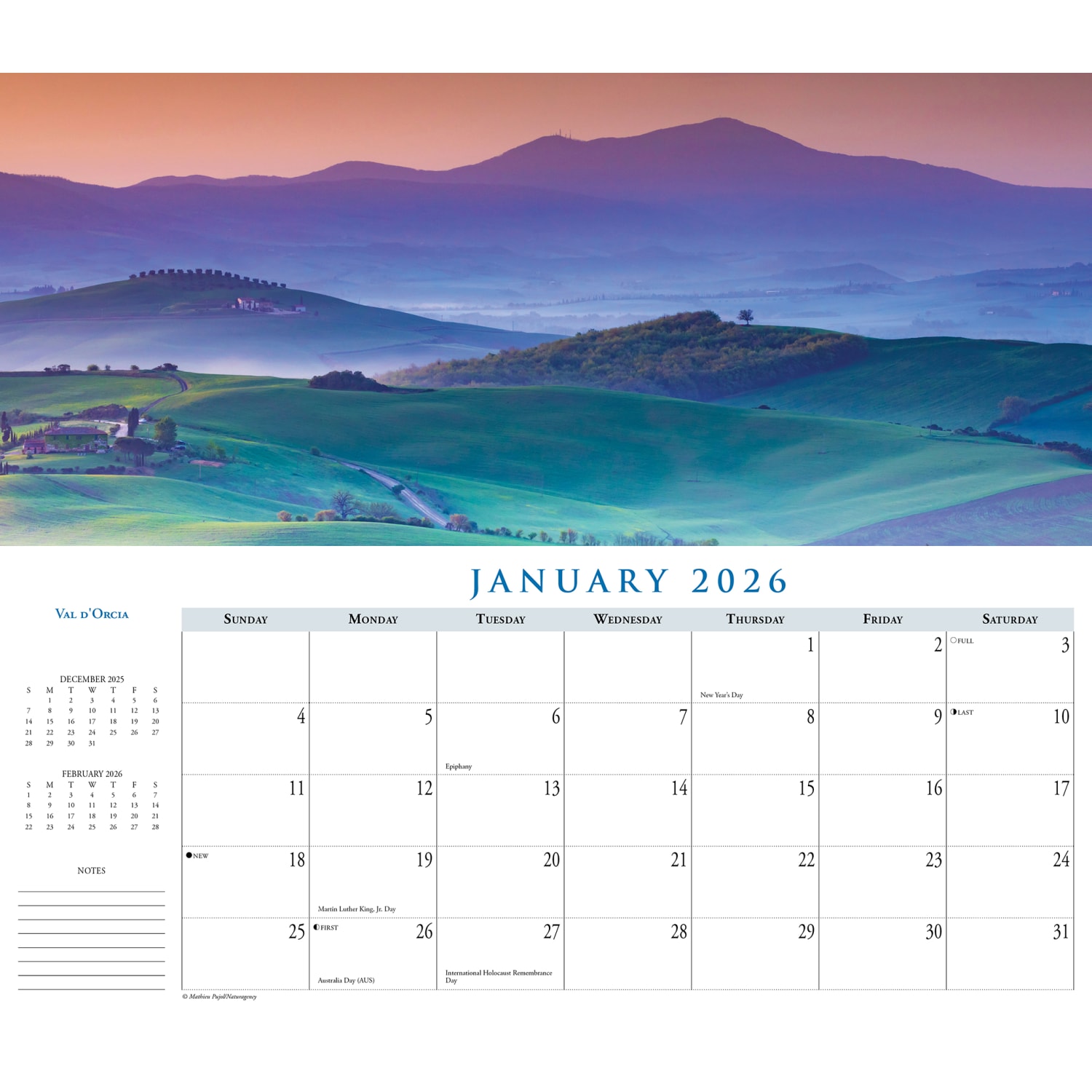 2026 Willow Creek Press Panoramic Wall Calendar, 6-1/2in x 15in, Italy, January To December, 56264 - Image 3