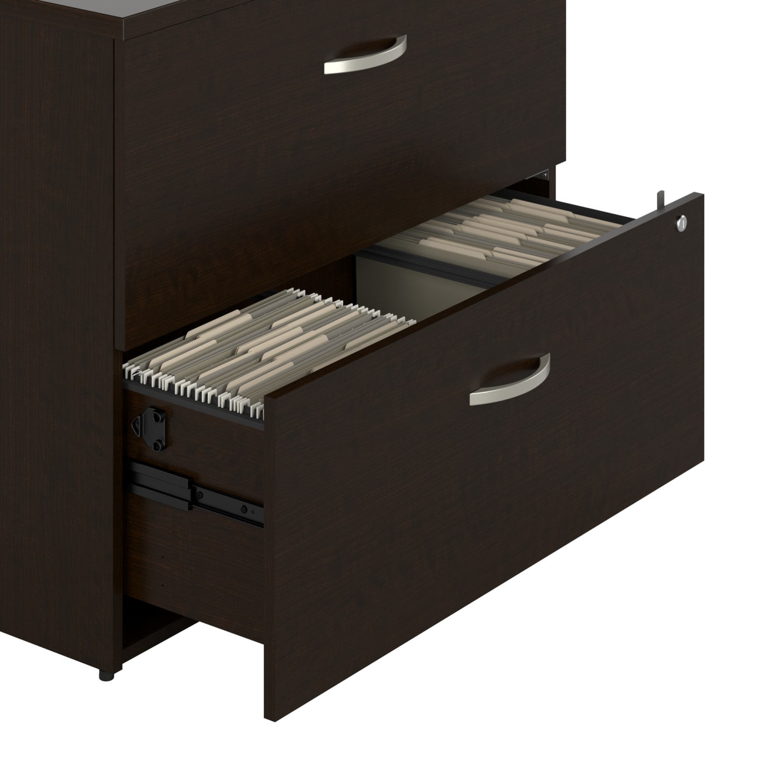Bush Business Furniture Office-in-an-Hour 35-2/3inW x 23-1/3inD Lateral 2-Drawer File Cabinet, Mocha Cherry, Standard Delivery - Image 6