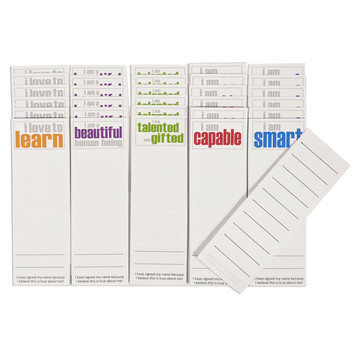 Inspired Minds Page Keepers Bookmarks, 2in x 6in, Self-Esteem Booster Set, 30 Per Pack, Set Of 3 Packs - Image 3