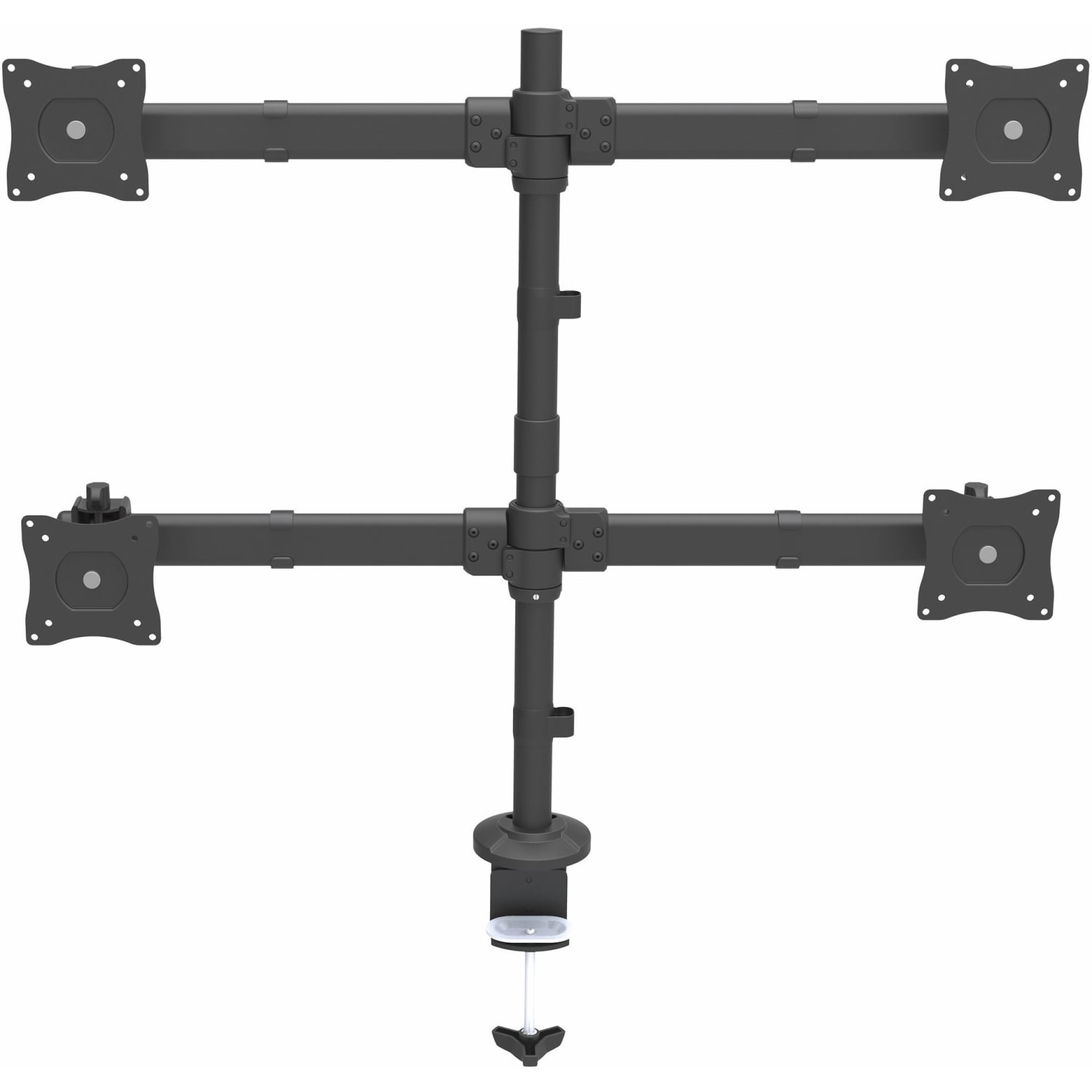 StarTech.com Desk Mount Quad Monitor Arm - 4 VESA Displays up to 27in - Ergonomic Height Adjustable Articulating Pole Mount - Clamp/Grommet - Image 3