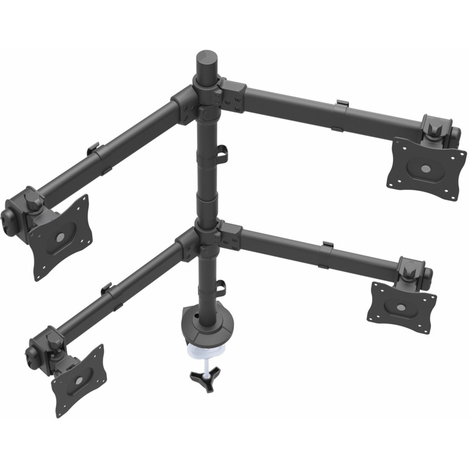 StarTech.com Desk Mount Quad Monitor Arm - 4 VESA Displays up to 27in - Ergonomic Height Adjustable Articulating Pole Mount - Clamp/Grommet - Image 6