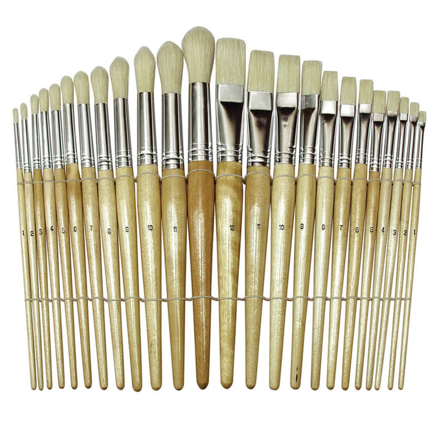 Creativity Street Beginner Paint Brushes, Preschool Brush Set, Natural, 24 Brushes Per Pack, Set Of 2 Packs - Image 3