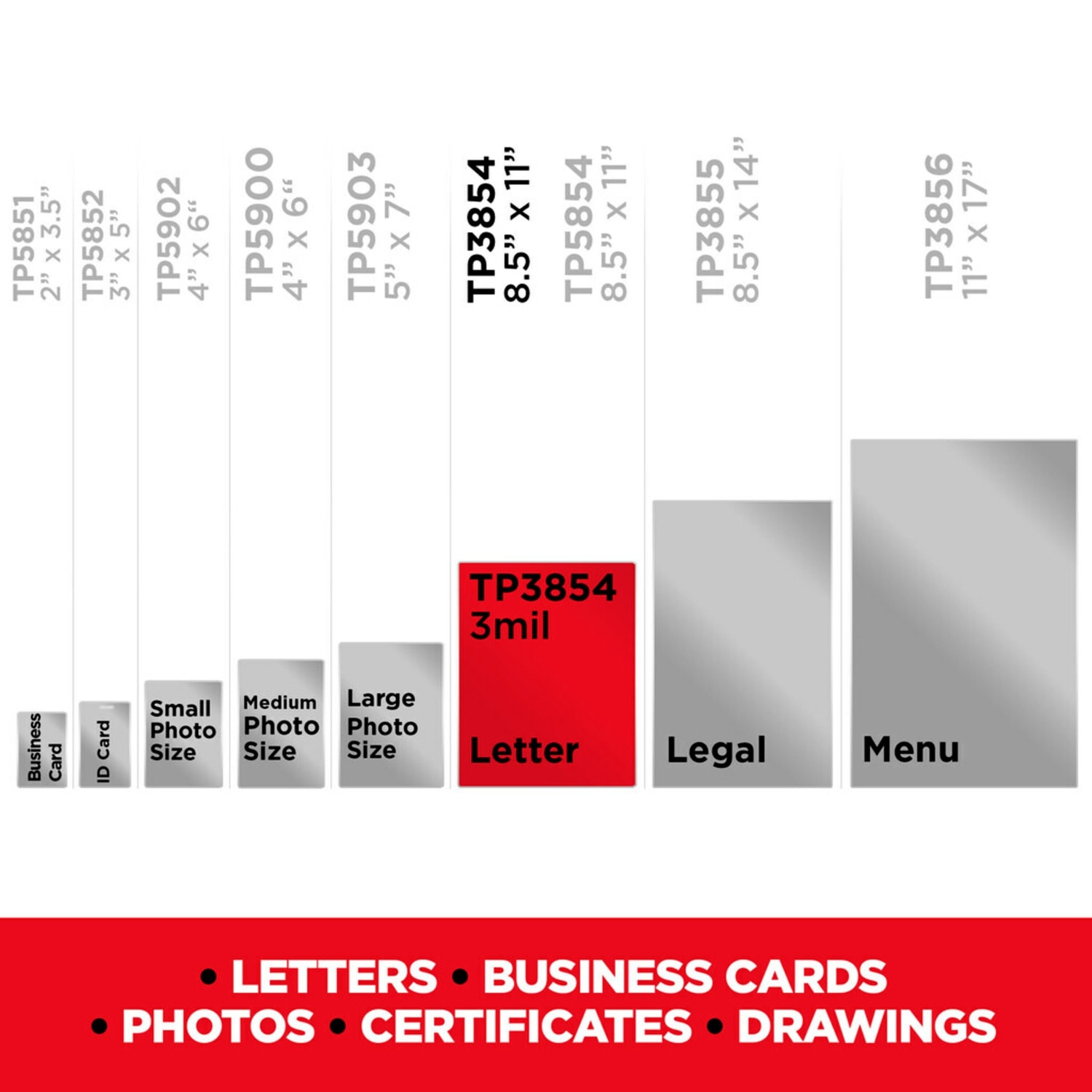 Scotch Thermal Laminating Pouches, 8.9in x 11.4in, 50 Laminating Sheets, Fits Letter Size, TP385450DE - Image 5