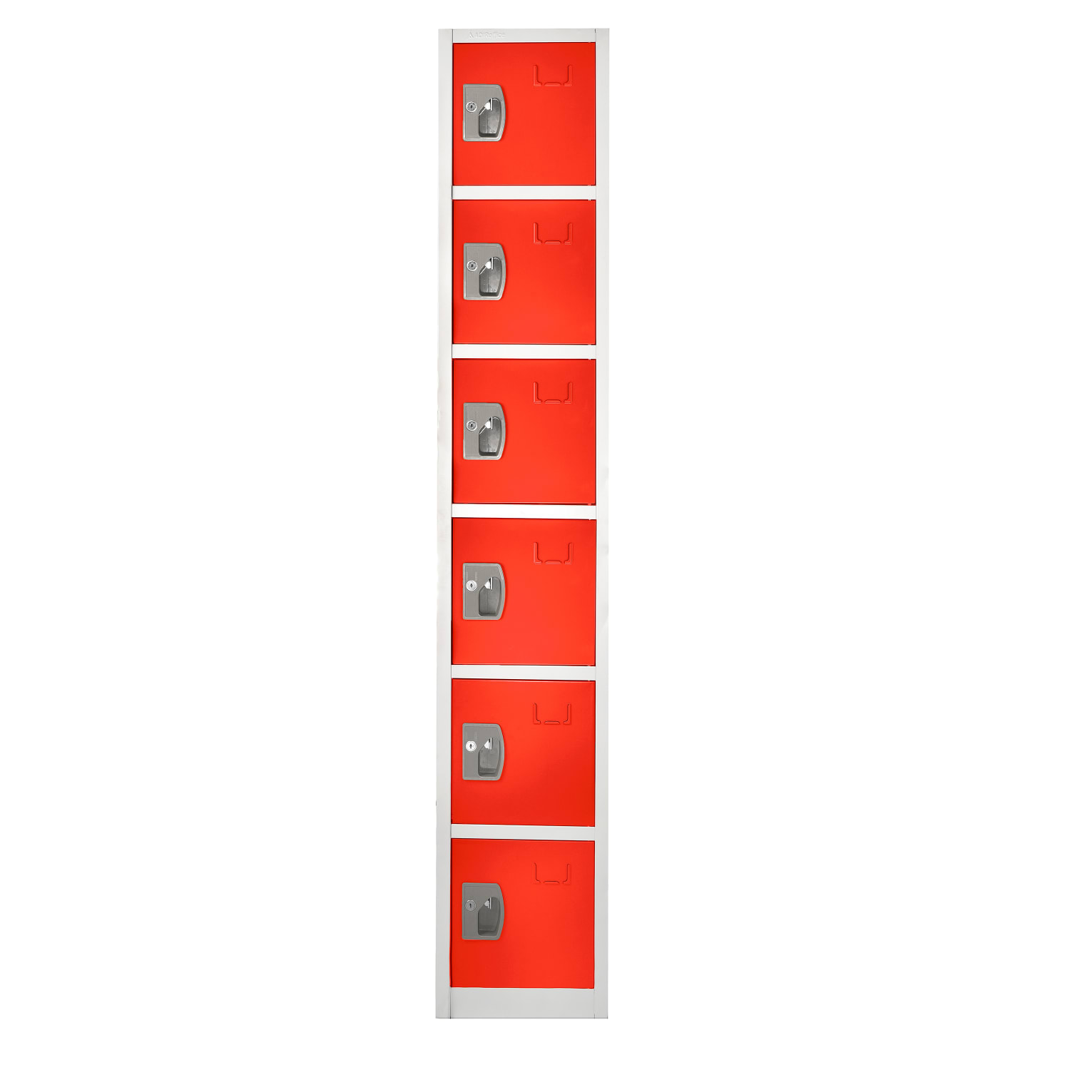 Alpine 6-Tier Steel Lockers, 72inH x 12inW x 12inD, Red, Pack Of 4 Lockers - Image 4