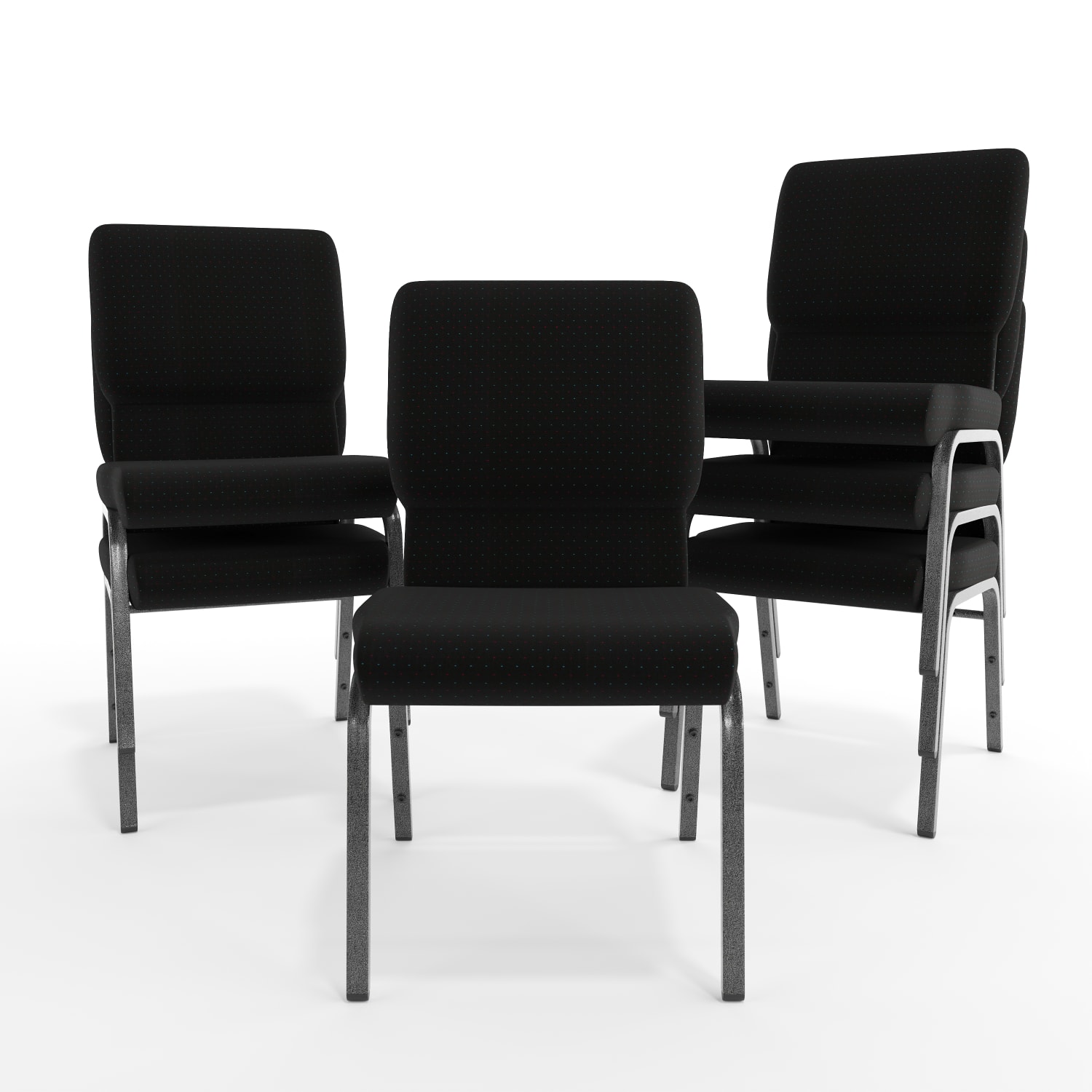 Flash Furniture HERCULES Series Stackable Church Chair, Black/Silvervein - Image 12