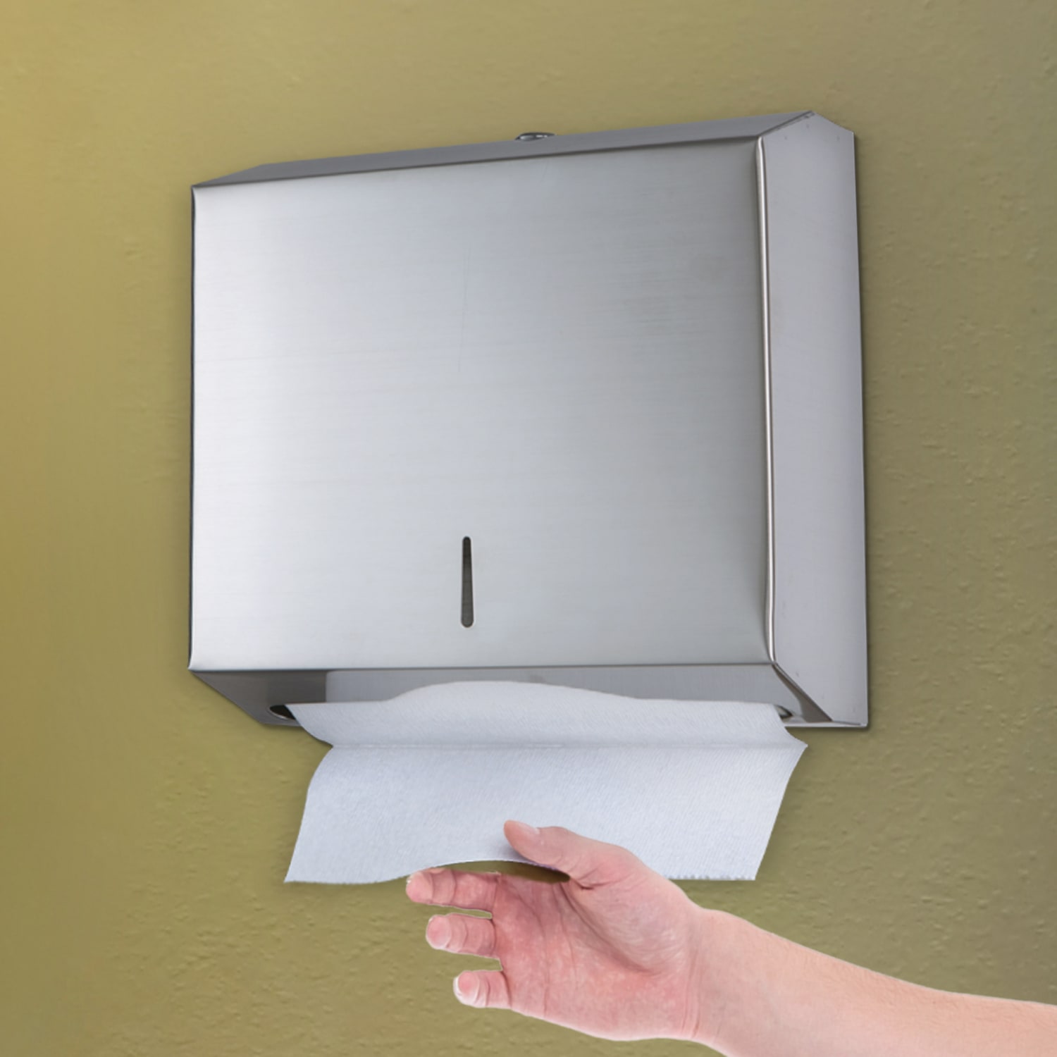 Alpine Multi-Fold C-Fold Paper Towel Dispenser, 10-1/4inH x 11-1/4inW x 4inD, Stainless Steel - Image 6