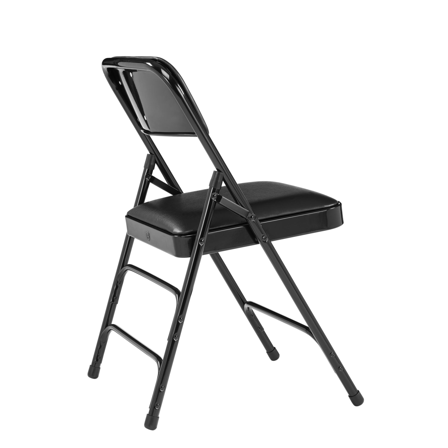 National Public Seating 1300 Series Premium Vinyl Upholstered Triple Brace Folding Chairs, Black, Set Of 4 Chairs - Image 5