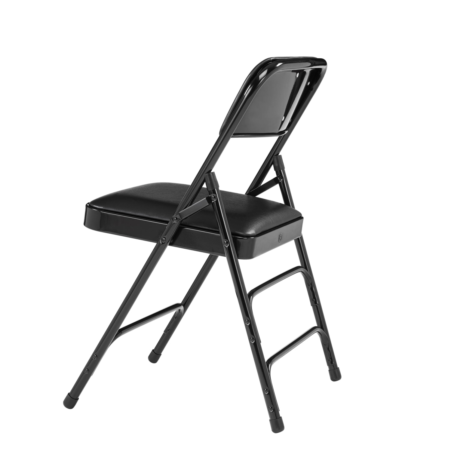 National Public Seating 1300 Series Premium Vinyl Upholstered Triple Brace Folding Chairs, Black, Set Of 4 Chairs - Image 6