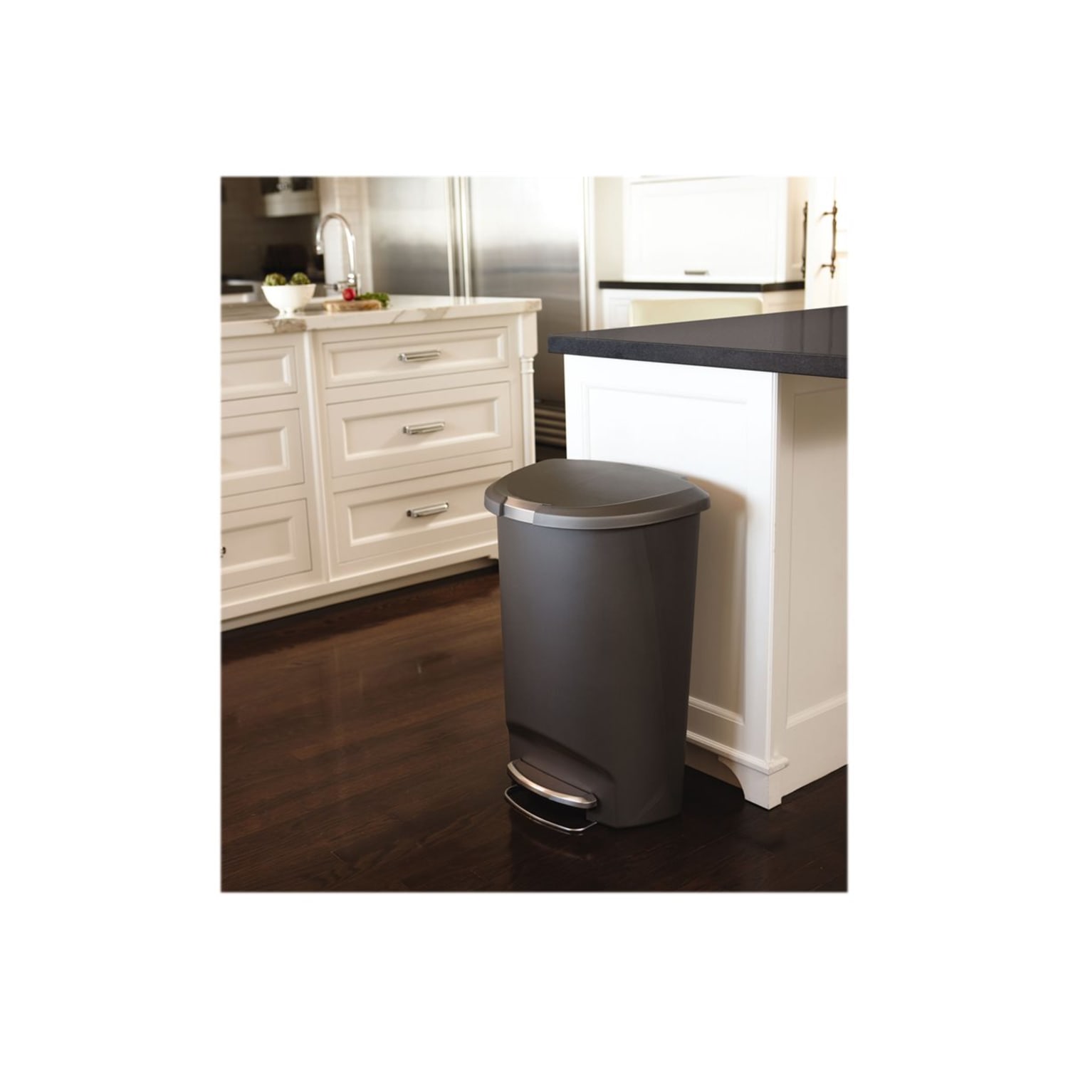 simplehuman Semi-Round Step Trash Can, 13 Gallons, Gray - Image 6
