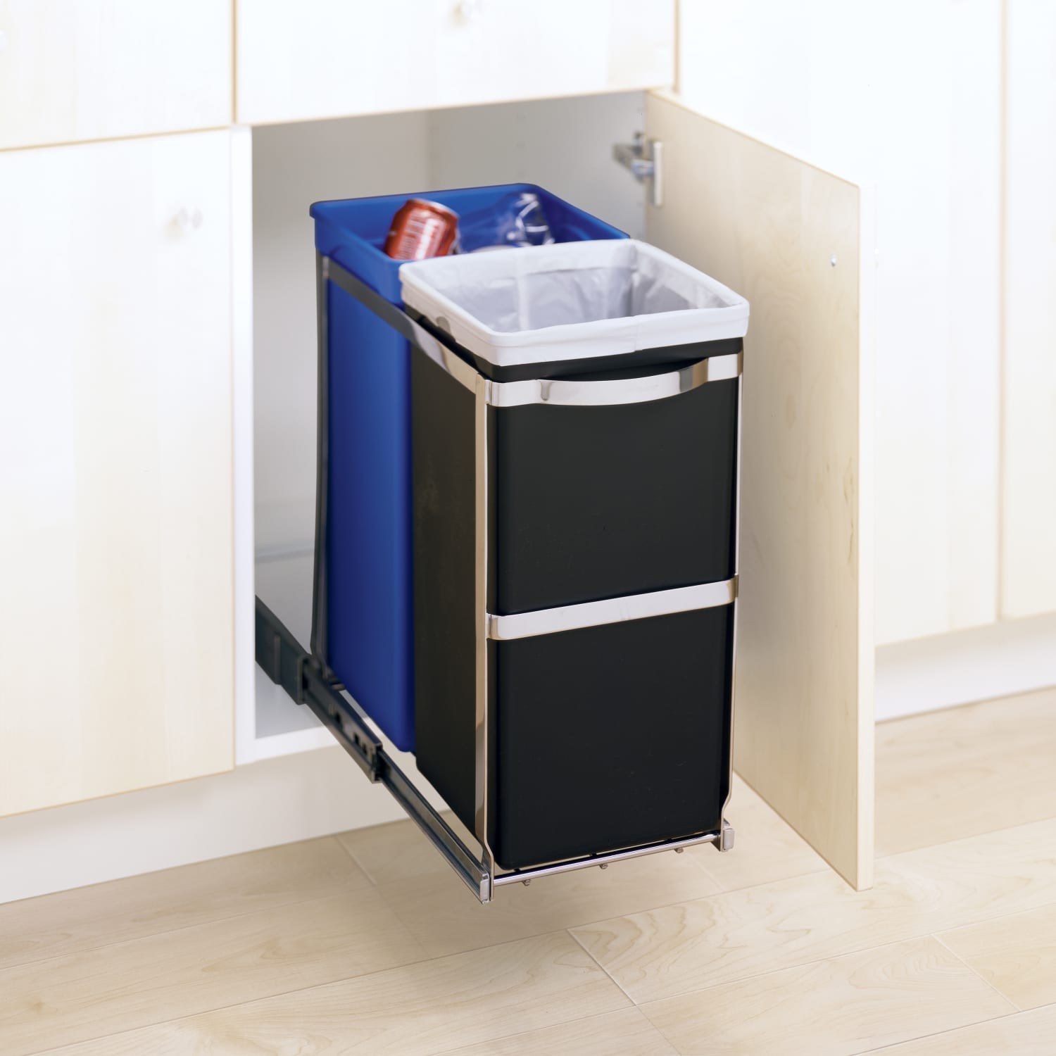 simplehuman Pull-Out Trash Can Recycler, 9.3 Gallons - Image 5