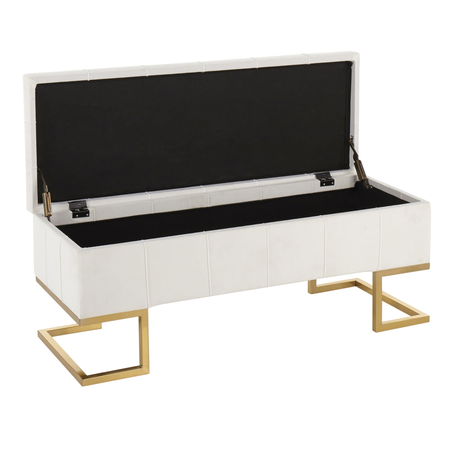 LumiSource Midas Storage Bench GoldWhite PopularChairscom