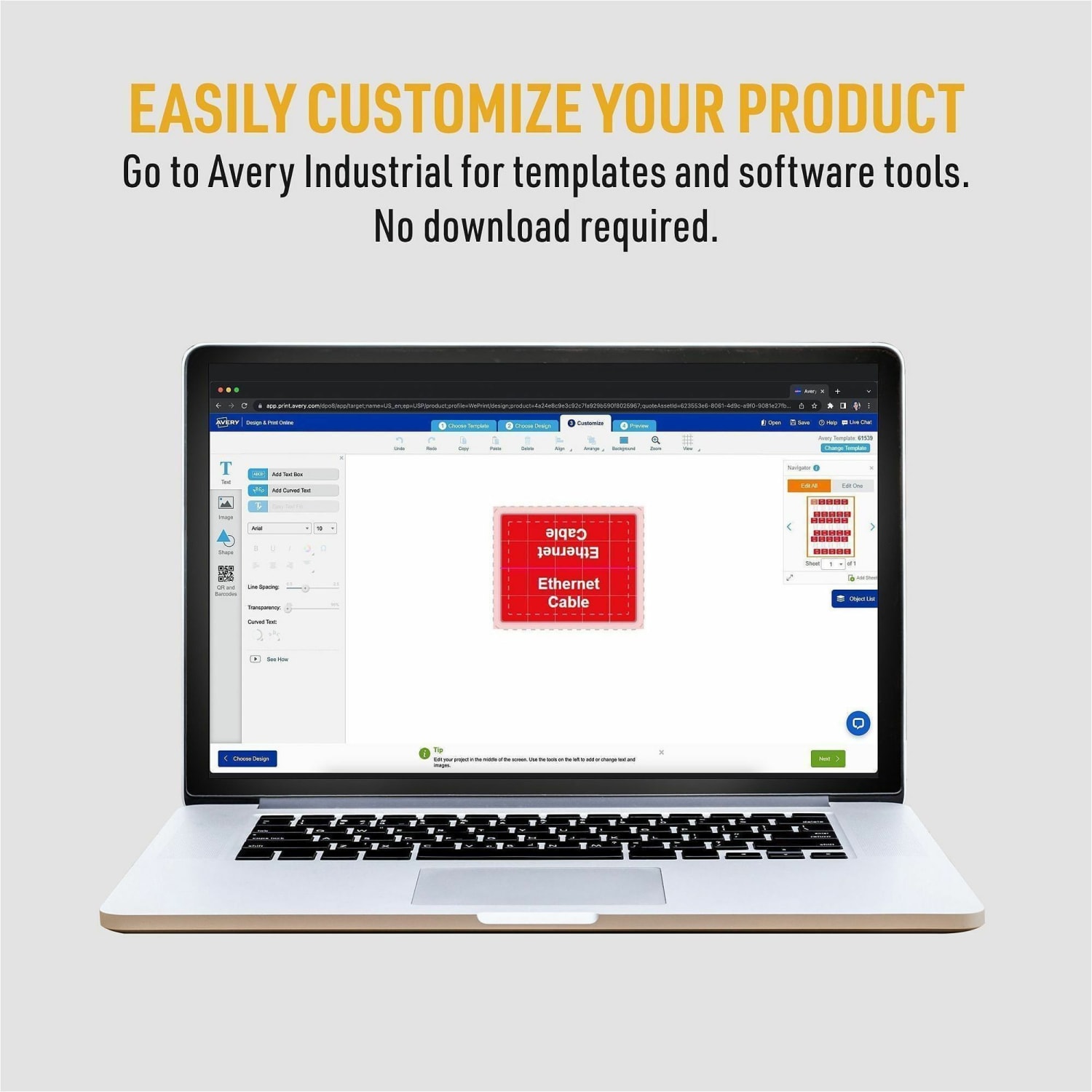 Avery Cable Labels, T-Style, 1.25inx2in , 300 Total (61539) - Waterproof - 1 1/4inx 2in - Permanent Adhesive - 61539 - Image 3