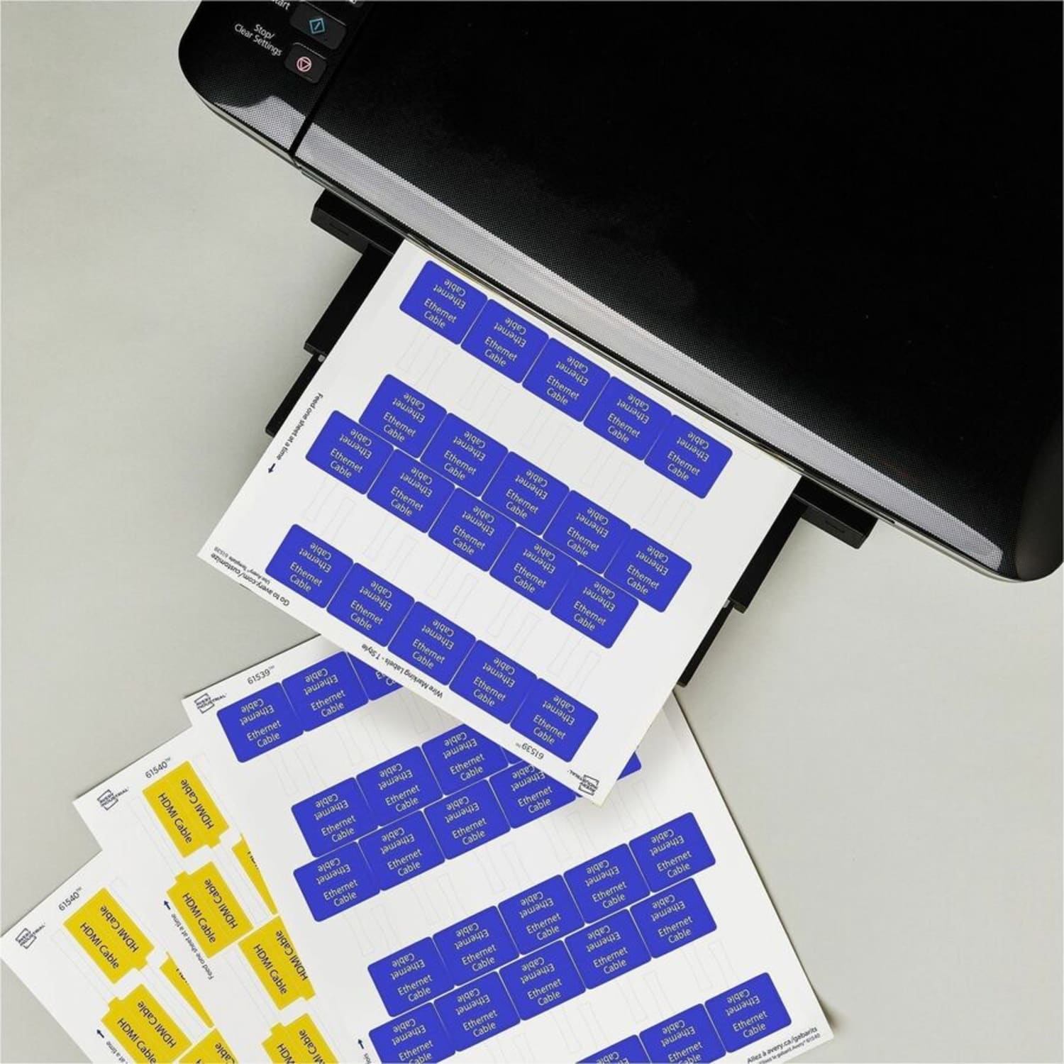 Avery Cable Labels, T-Style, 1.25inx2in , 300 Total (61539) - Waterproof - 1 1/4inx 2in - Permanent Adhesive - 61539 - Image 6