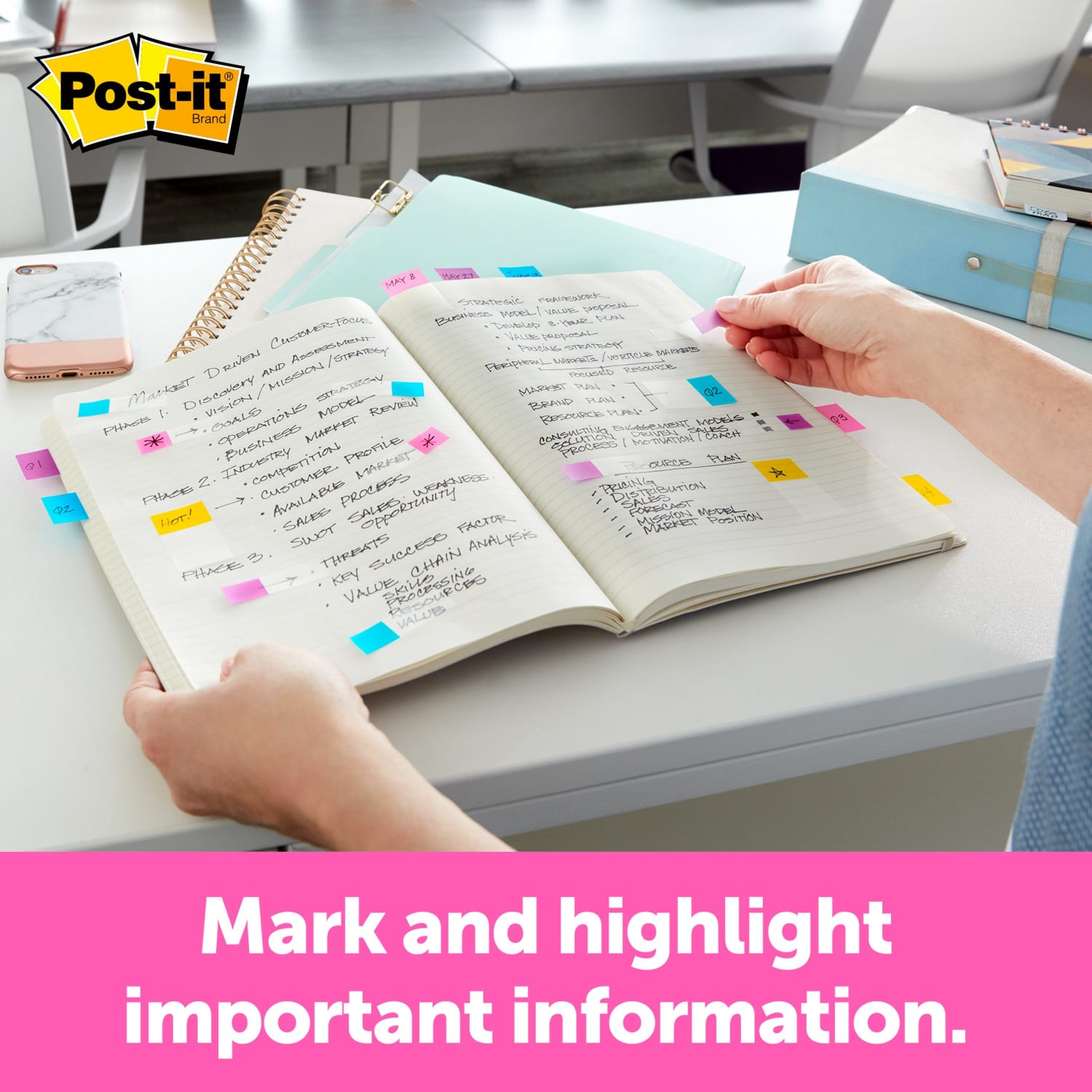 Post-it Signature and Highlight Flag Combo Pack, .5in x 1.75in, Assorted Colors, 1 Pack, 240 Flags/Pack, 70 Flags/Pack, Back to School Supplies - Image 5