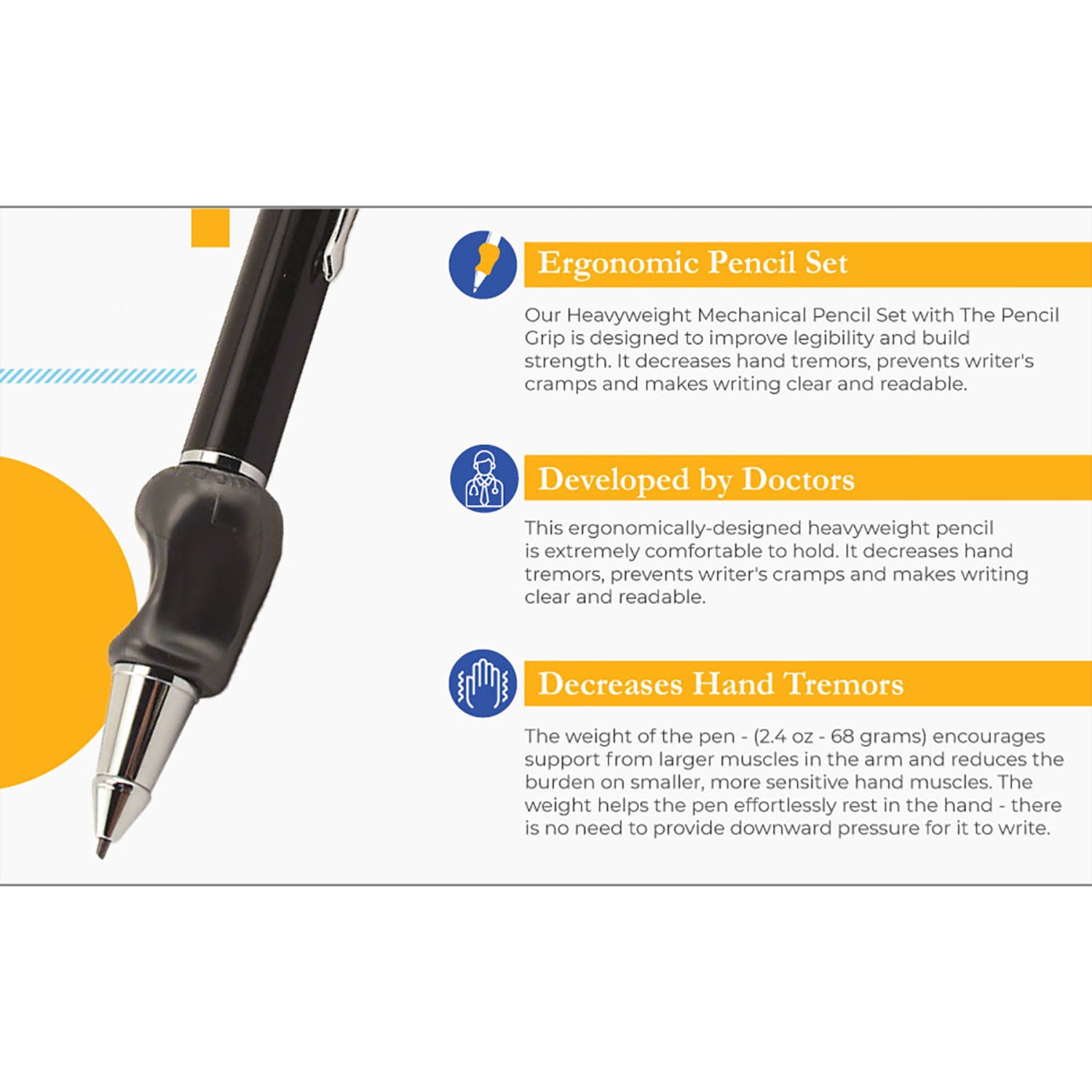The Pencil Grip Heavyweight Mechanical Pencil Set With The Pencil Grip, Black - Image 4