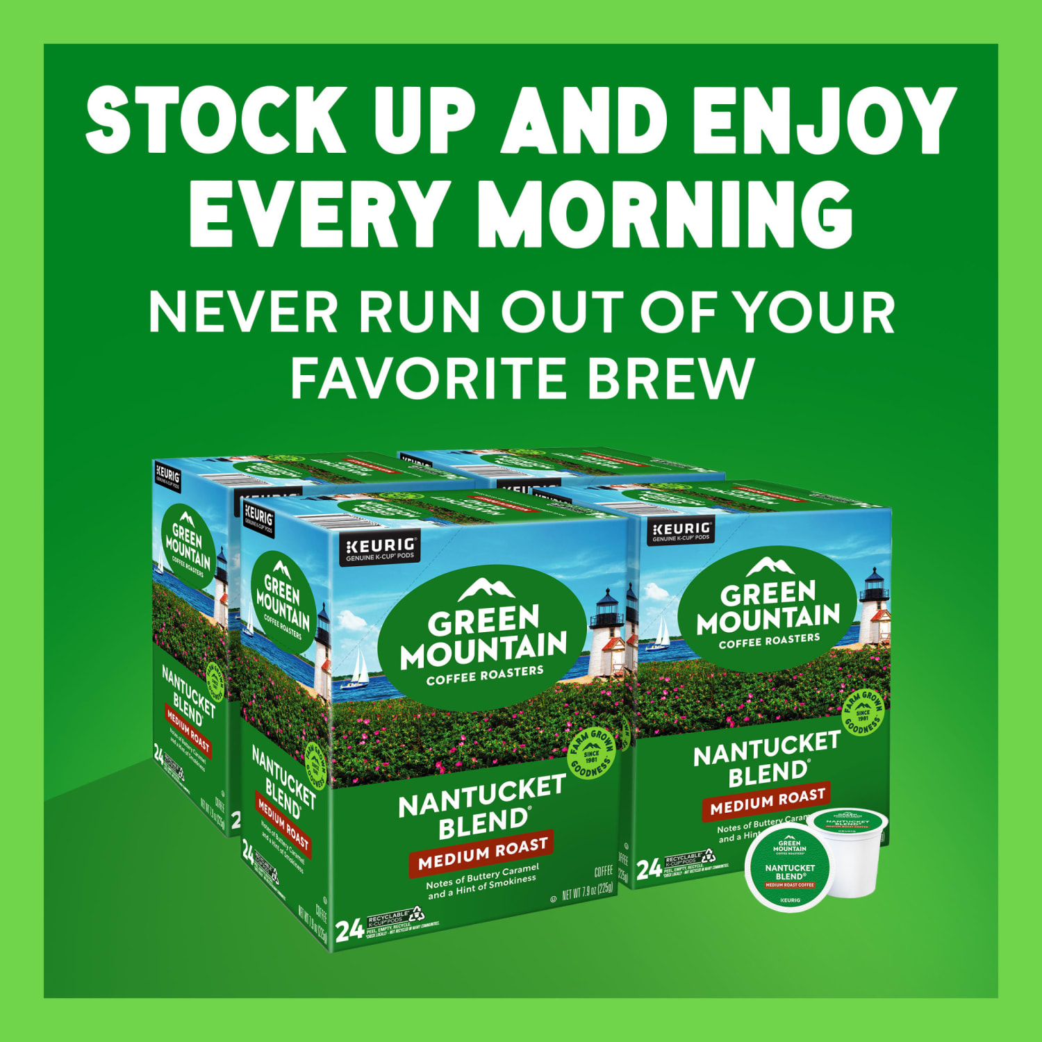 Green Mountain Coffee Roasters Nantucket Blend Keurig Single-Serve K-Cup Pods, Medium Roast, 24 Pods Per Pack, Case Of 4 Packs - Image 4