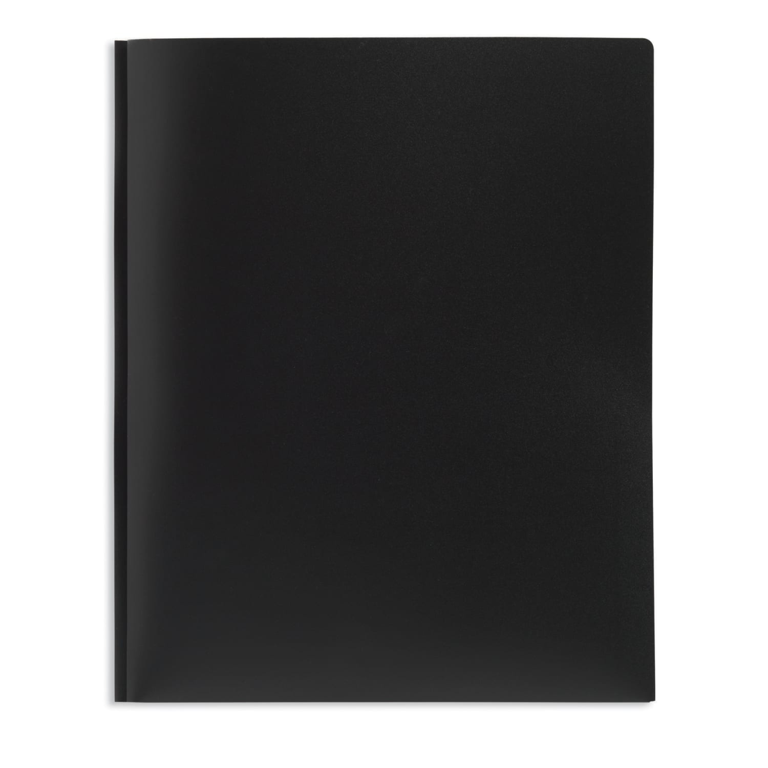 Office Depot Brand 2-Pocket School-Grade Poly Folder with Prongs, Letter Size, Black