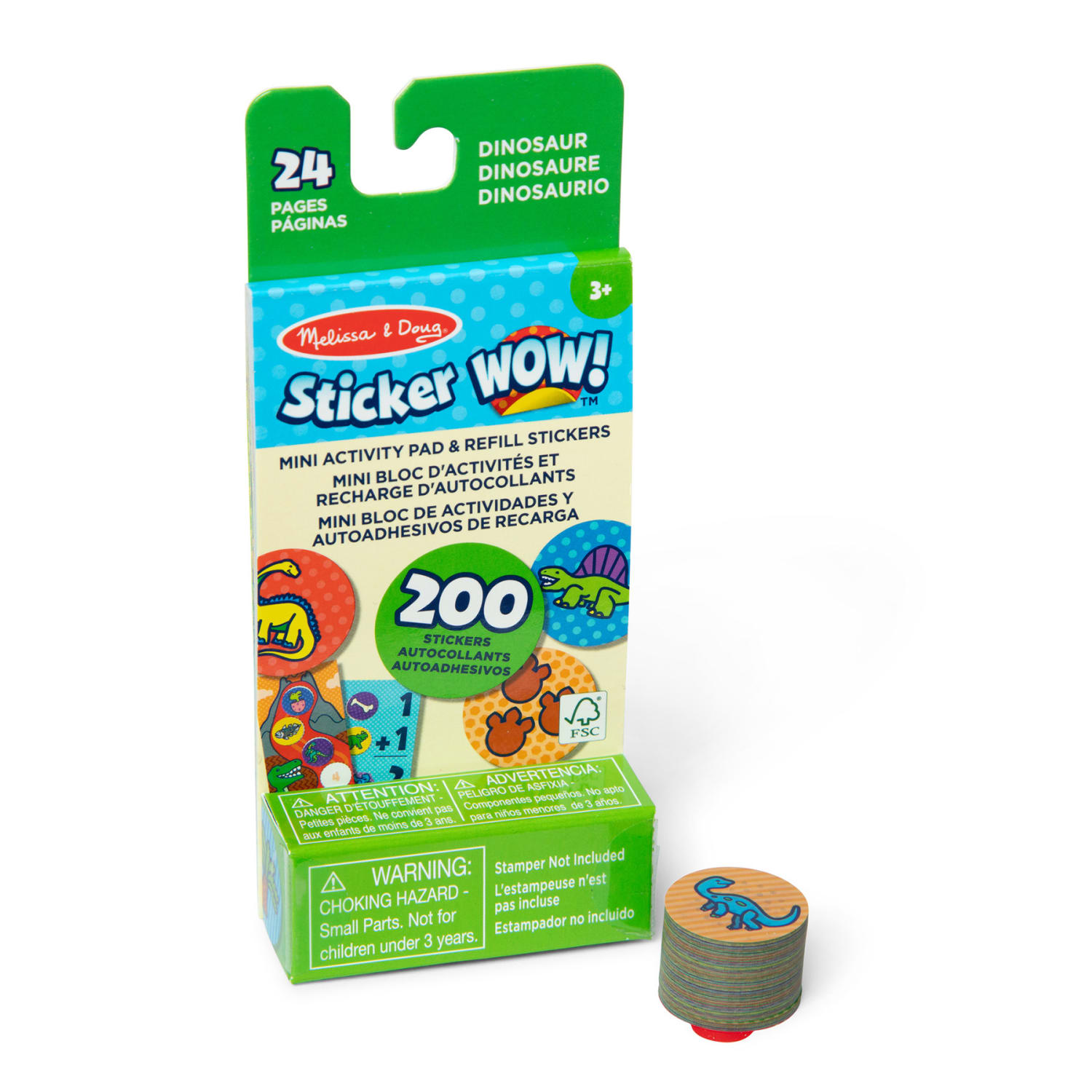 Melissa & Doug Sticker WOW! Mini Activity Pad with Refill Stickers, Dinosaur, 200 Stickers Per Set, 4 Sets - Image 4