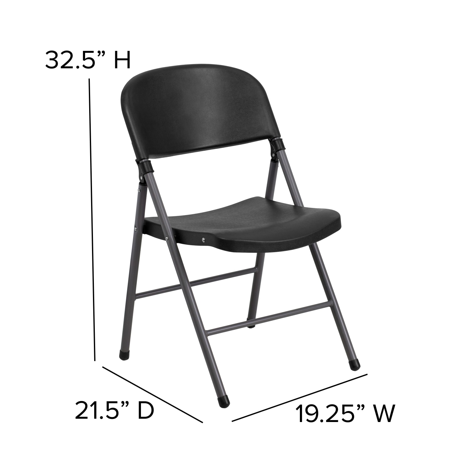 Flash Furniture HERCULES Plastic Folding Chairs BlackCharcoal Pack Of 6 Chairs PopularChairscom