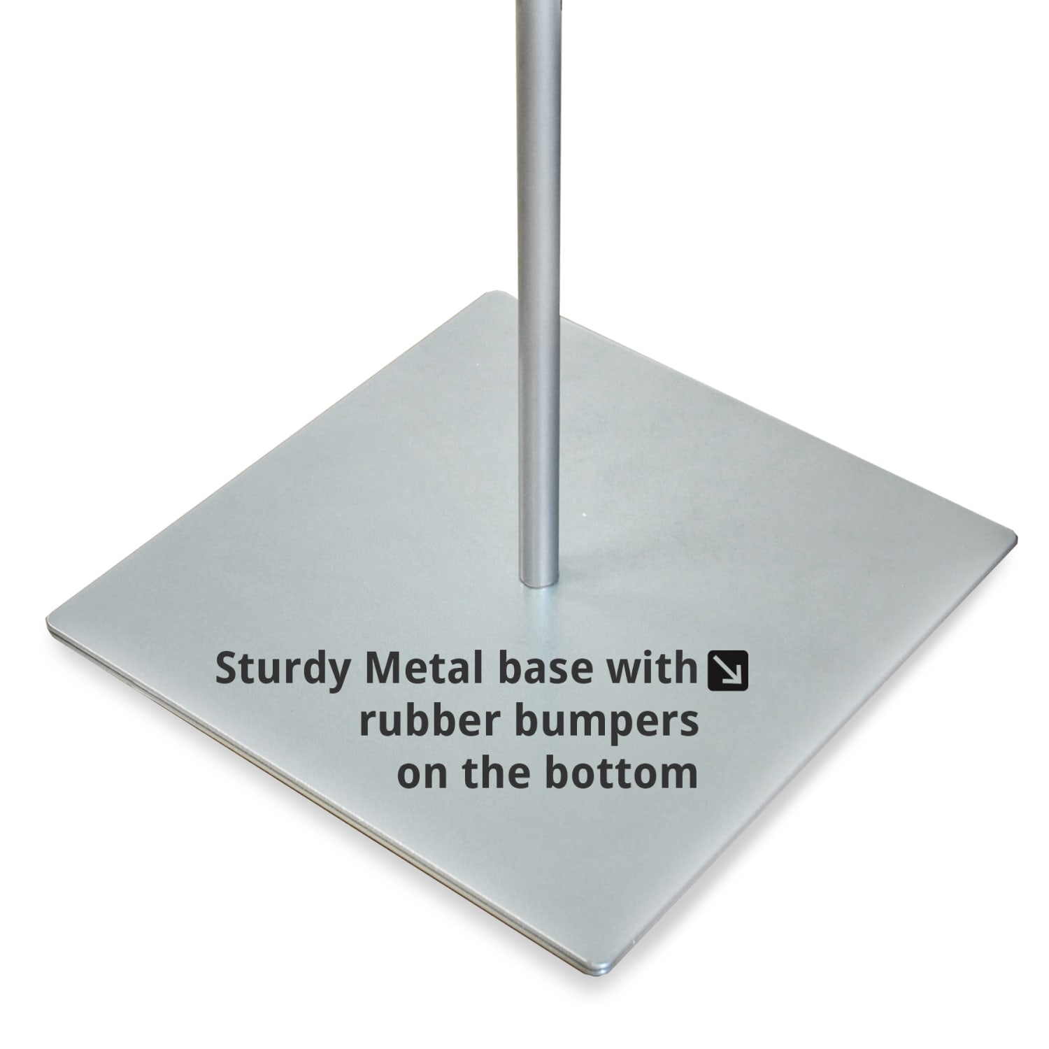 Azar Displays Pedestal 2-Sided Vertical Sign Holder, 62-1/2inH x 12inW x 12inD, Silver/Clear - Image 3