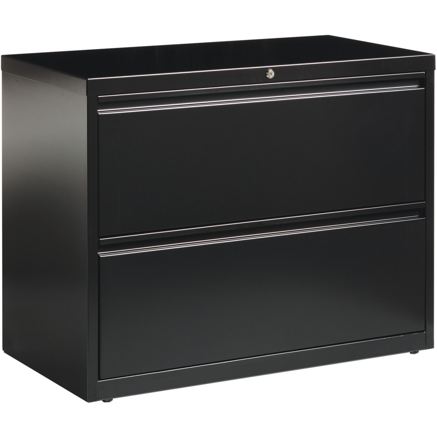 Lorell Fortress 36inW x 18-5/8inD Lateral 2-Drawer File Cabinet, Black - Image 3