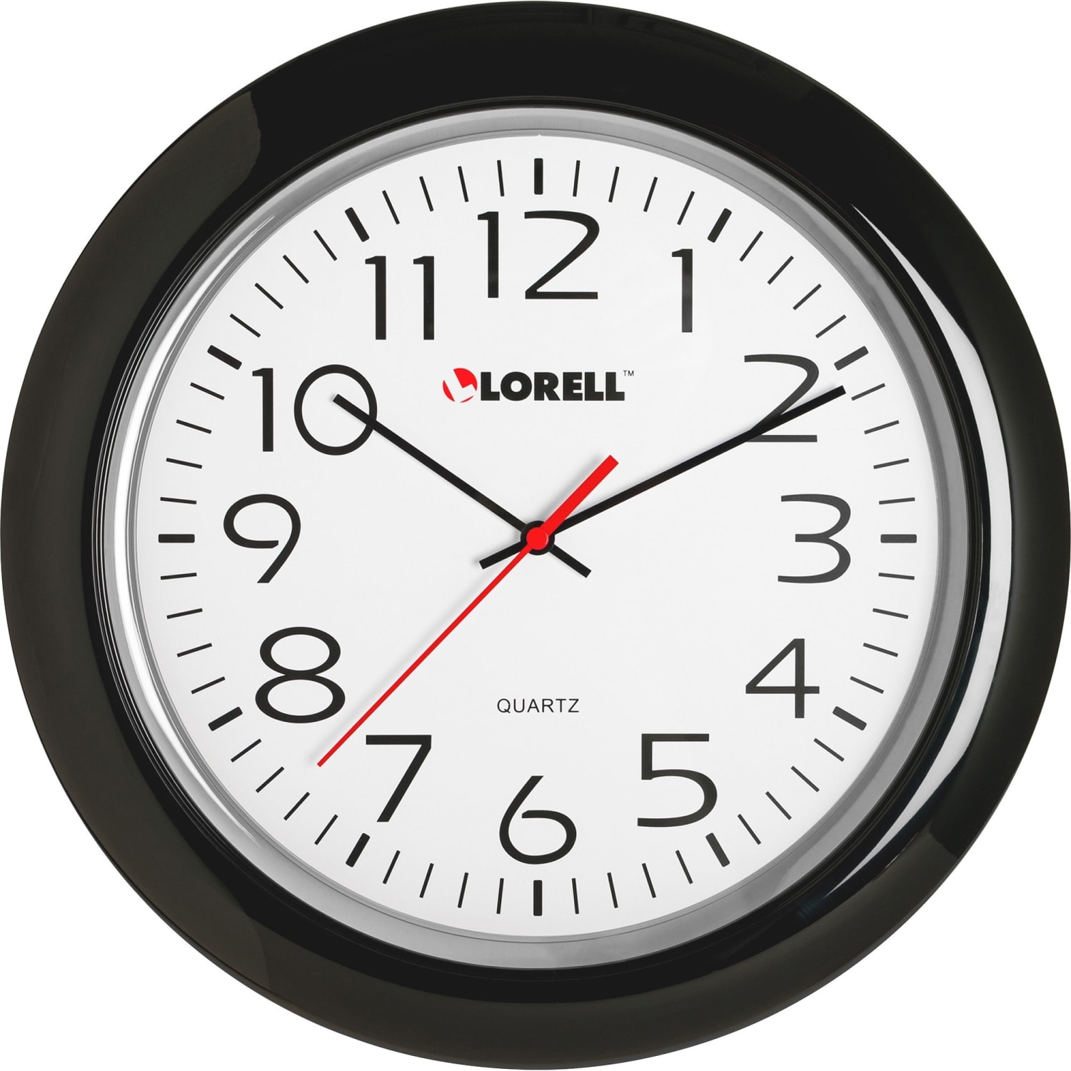 Lorell 13-1/4in Round Quartz Wall Clock, Black - Image 3