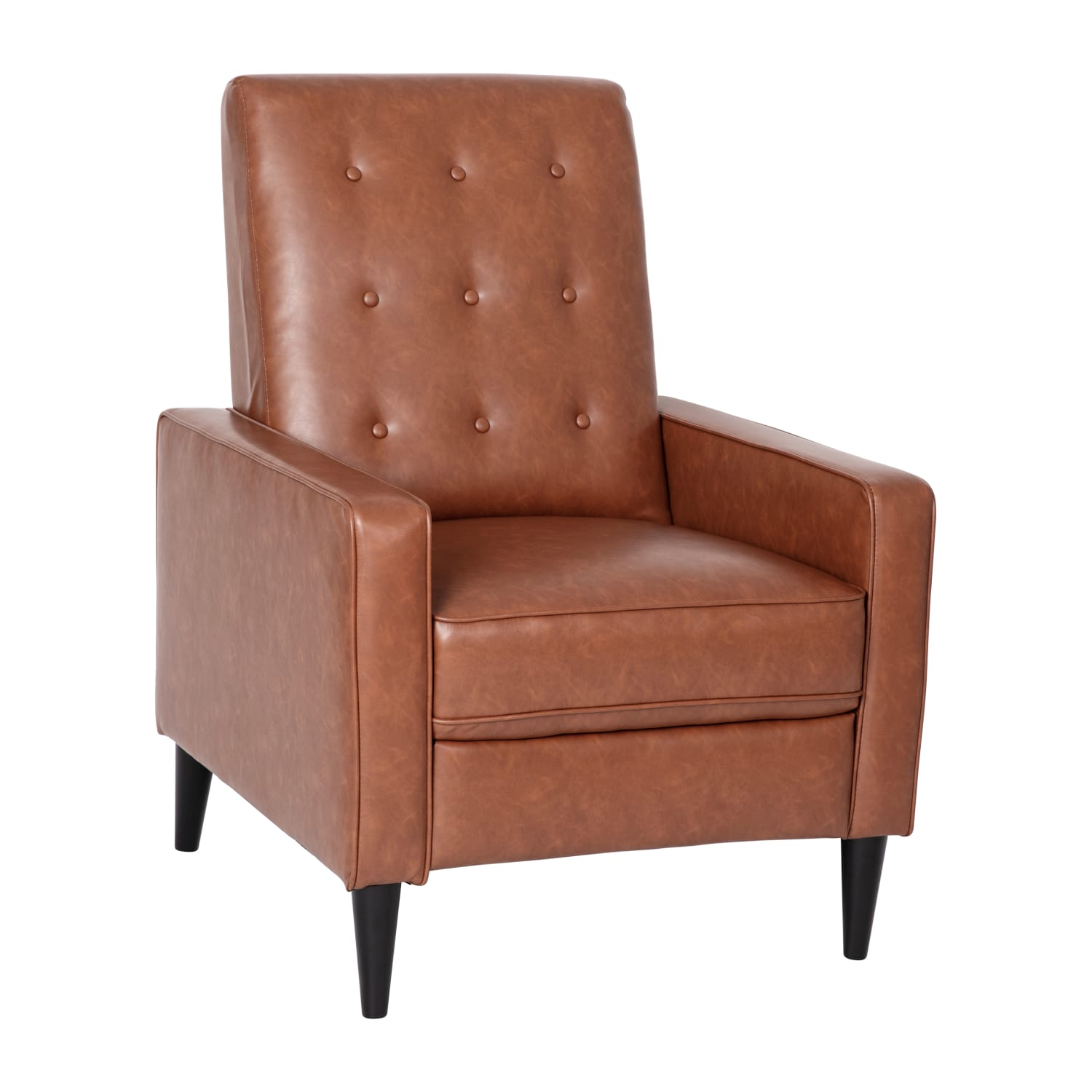 Flash Furniture Ezra Upholstered Button-Tufted Push-Back Recliner, Cognac Brown - Image 3