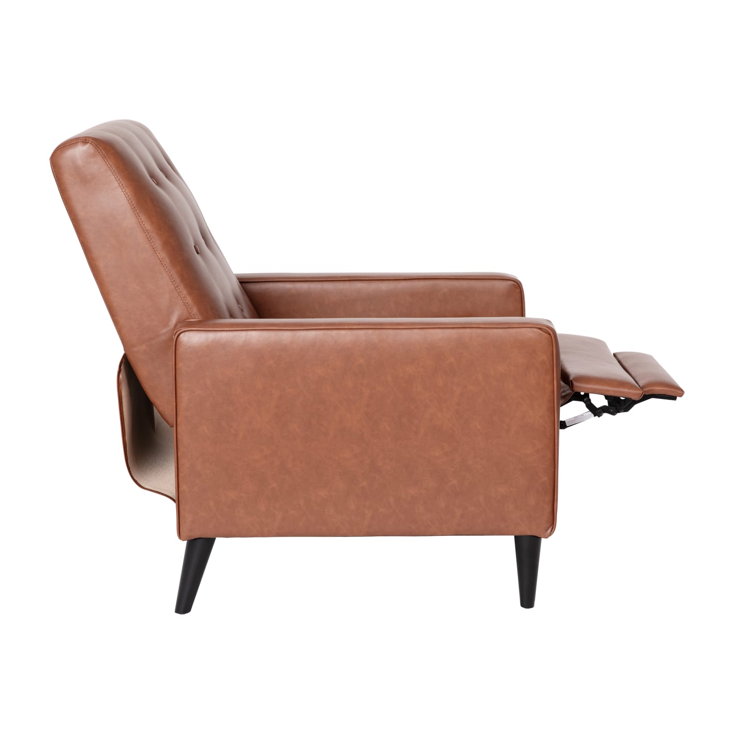 Flash Furniture Ezra Upholstered Button-Tufted Push-Back Recliner, Cognac Brown - Image 8
