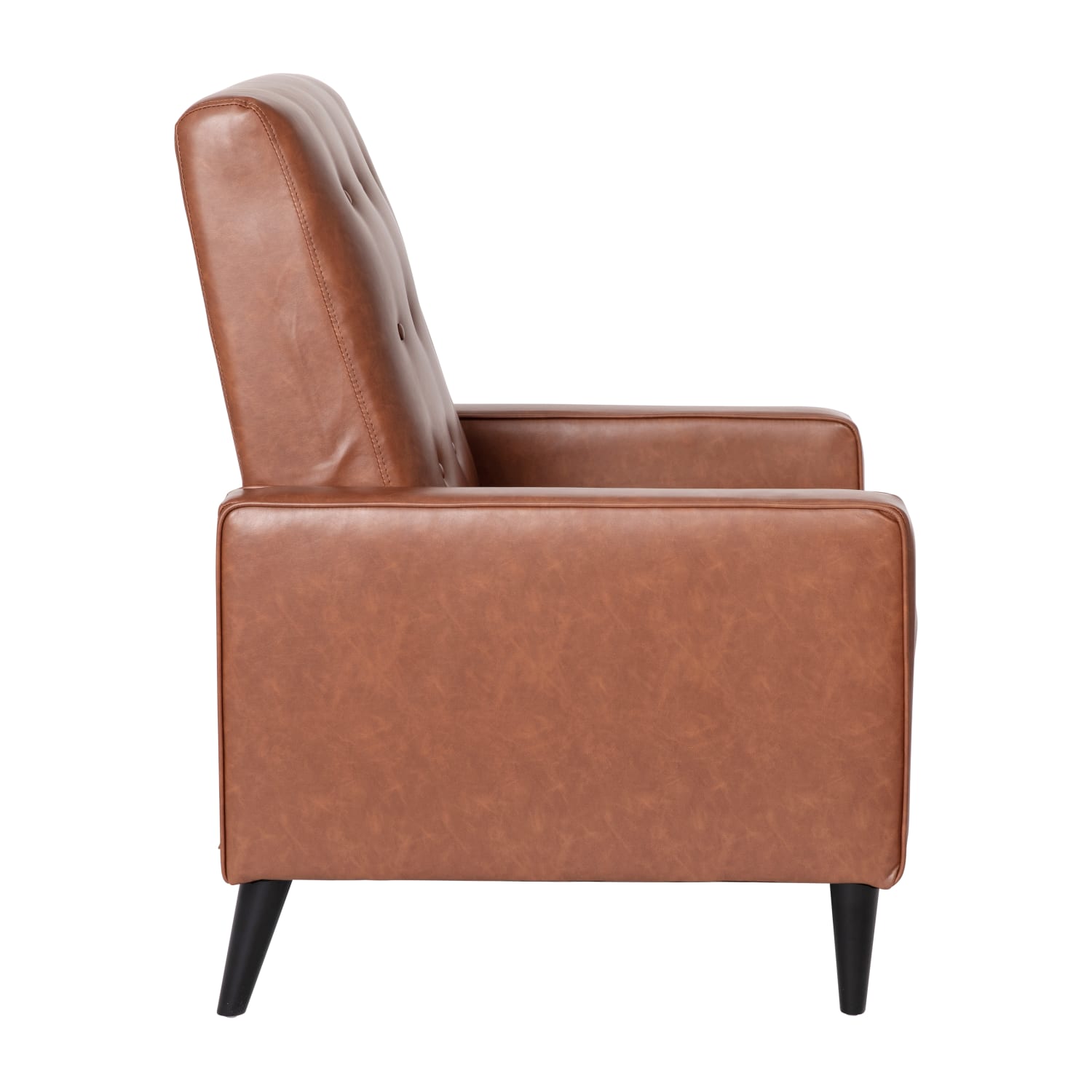 Flash Furniture Ezra Upholstered Button-Tufted Push-Back Recliner, Cognac Brown - Image 9