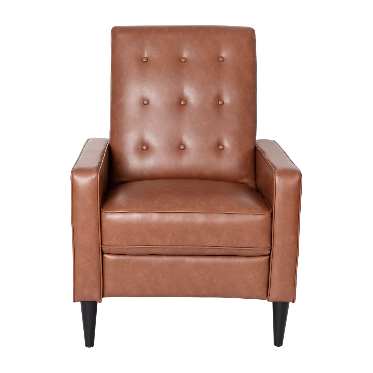 Flash Furniture Ezra Upholstered Button-Tufted Push-Back Recliner, Cognac Brown - Image 10
