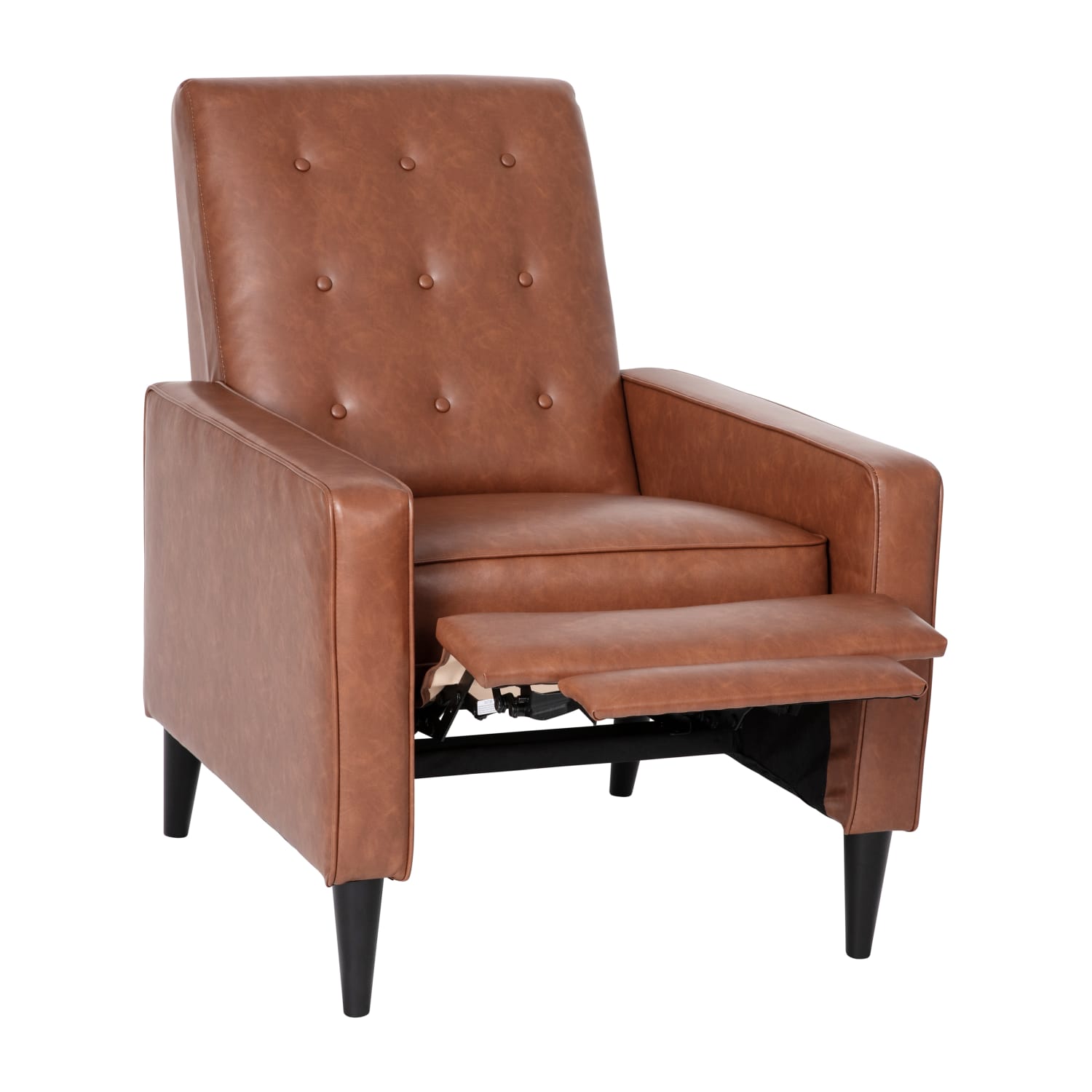 Flash Furniture Ezra Upholstered Button-Tufted Push-Back Recliner, Cognac Brown - Image 11