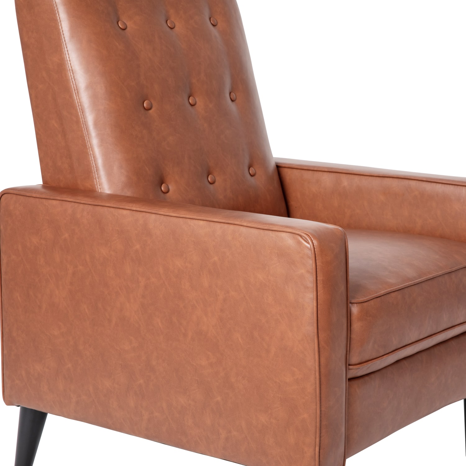 Flash Furniture Ezra Upholstered Button-Tufted Push-Back Recliner, Cognac Brown - Image 13